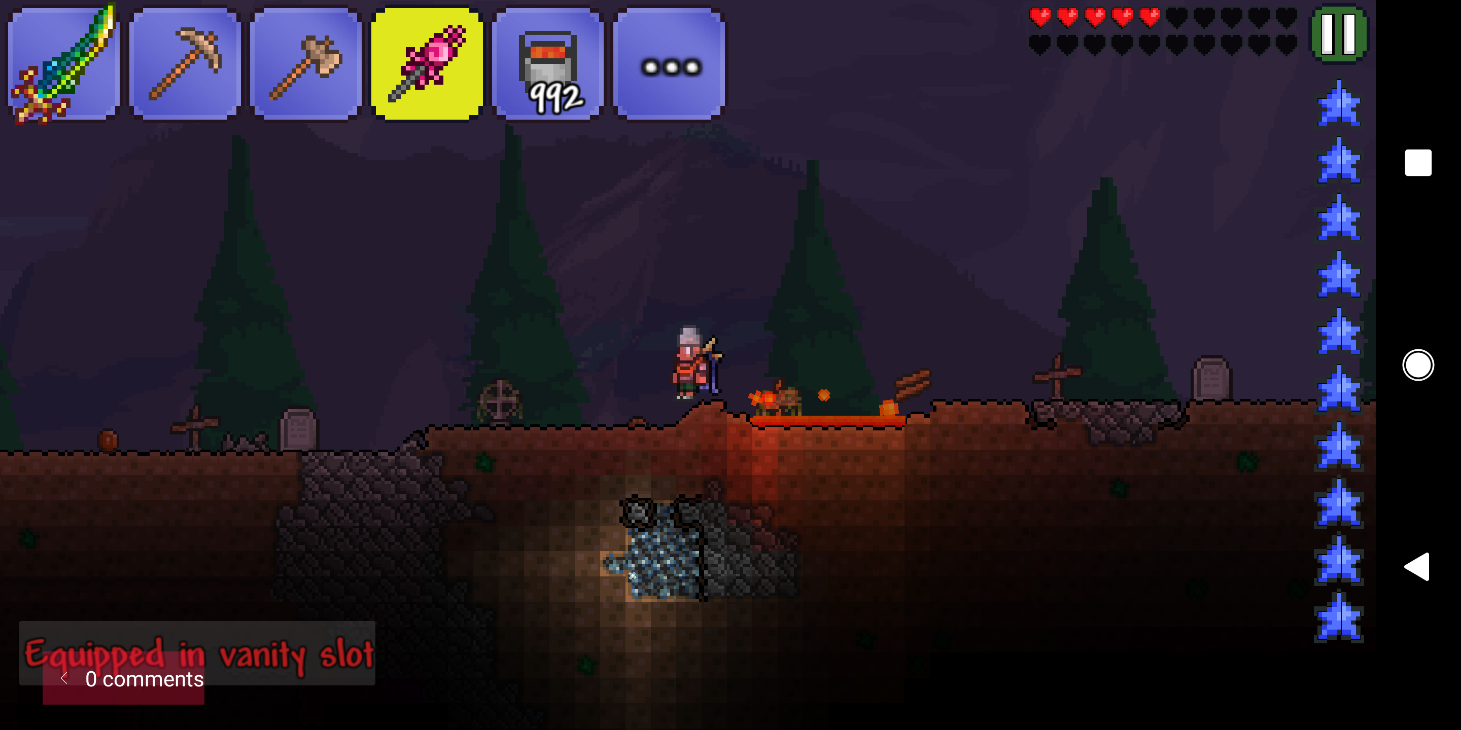 Why did it say equipped in vanity slot? Terraria
