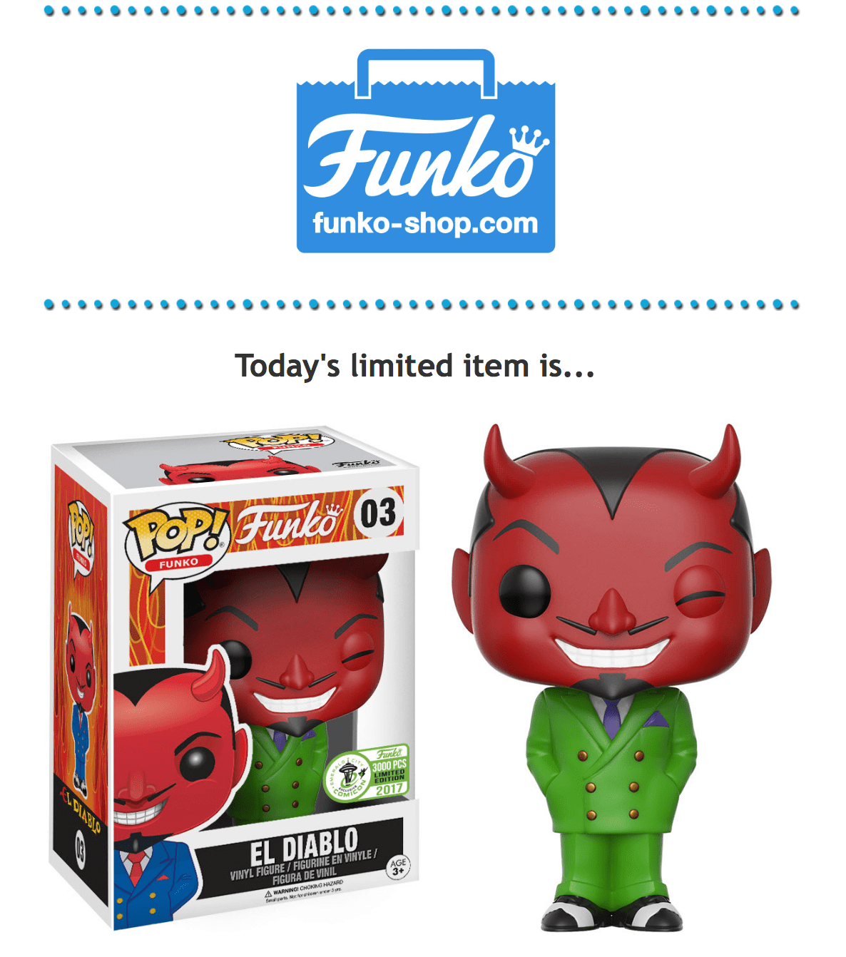 Funko Shop ECCC Exclusive Green El Diablo Pop! funkopop