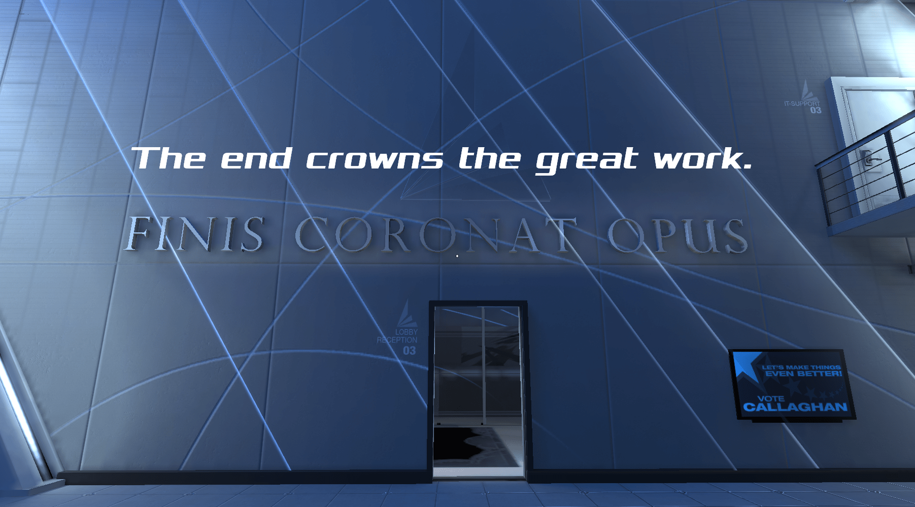 "Finis Coronat Opus" The end crowns the great work r/mirrorsedge