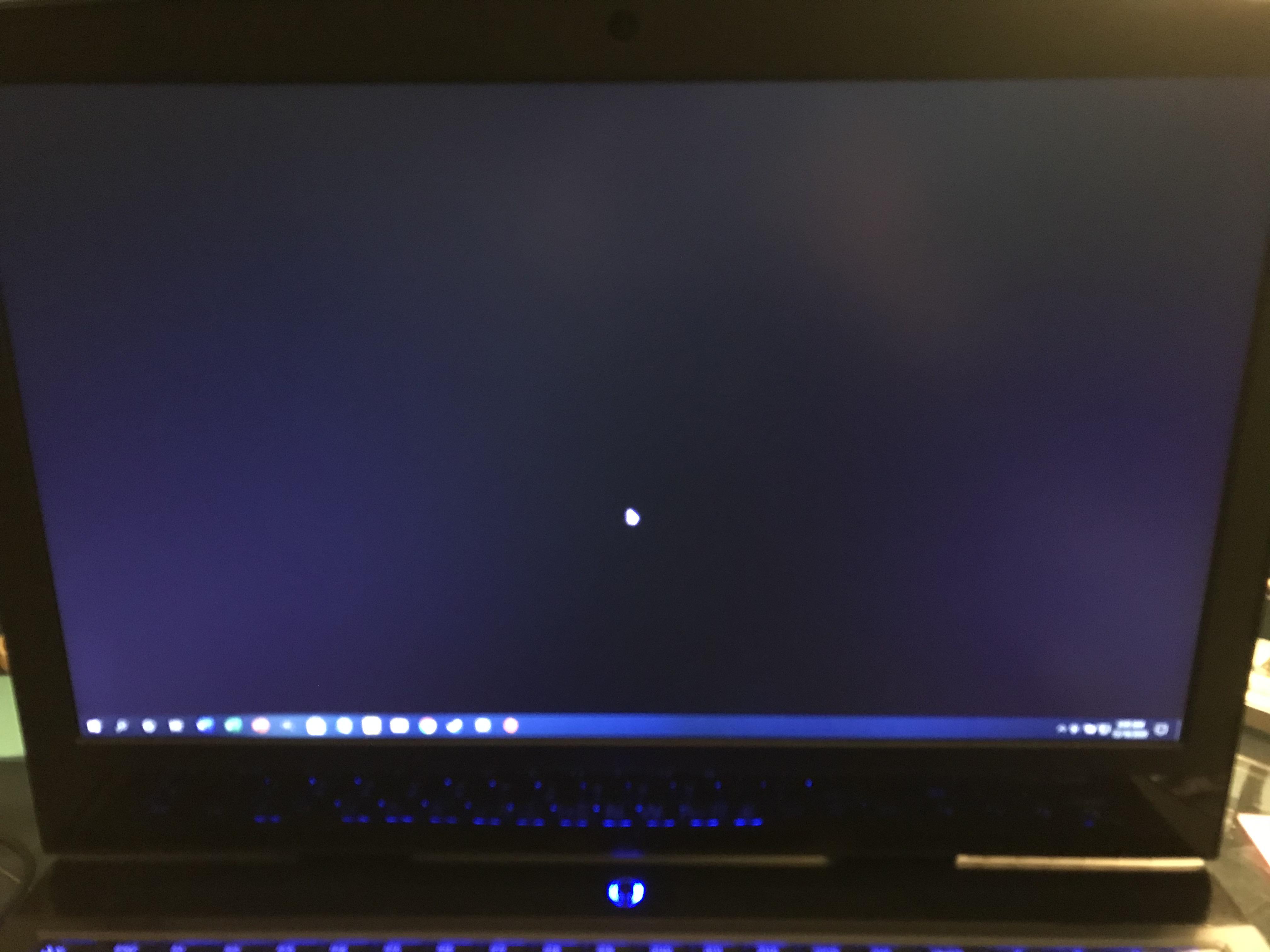 Black desktop screen. I think this only happens when I am on app like