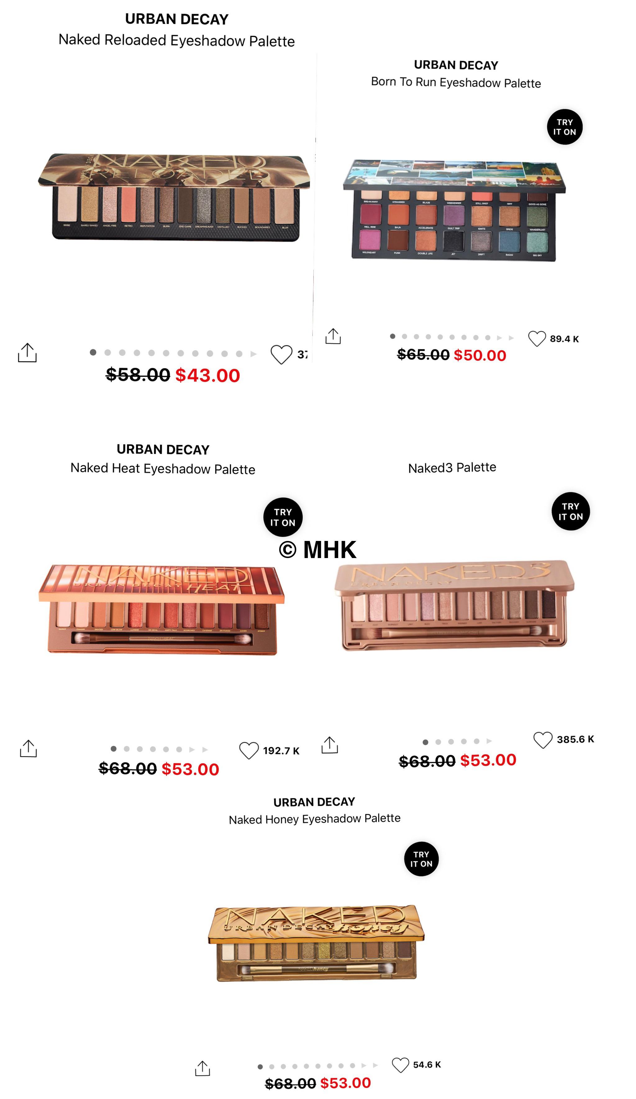 Urban Decay eyeshadow palettes have 15 off on Sephora