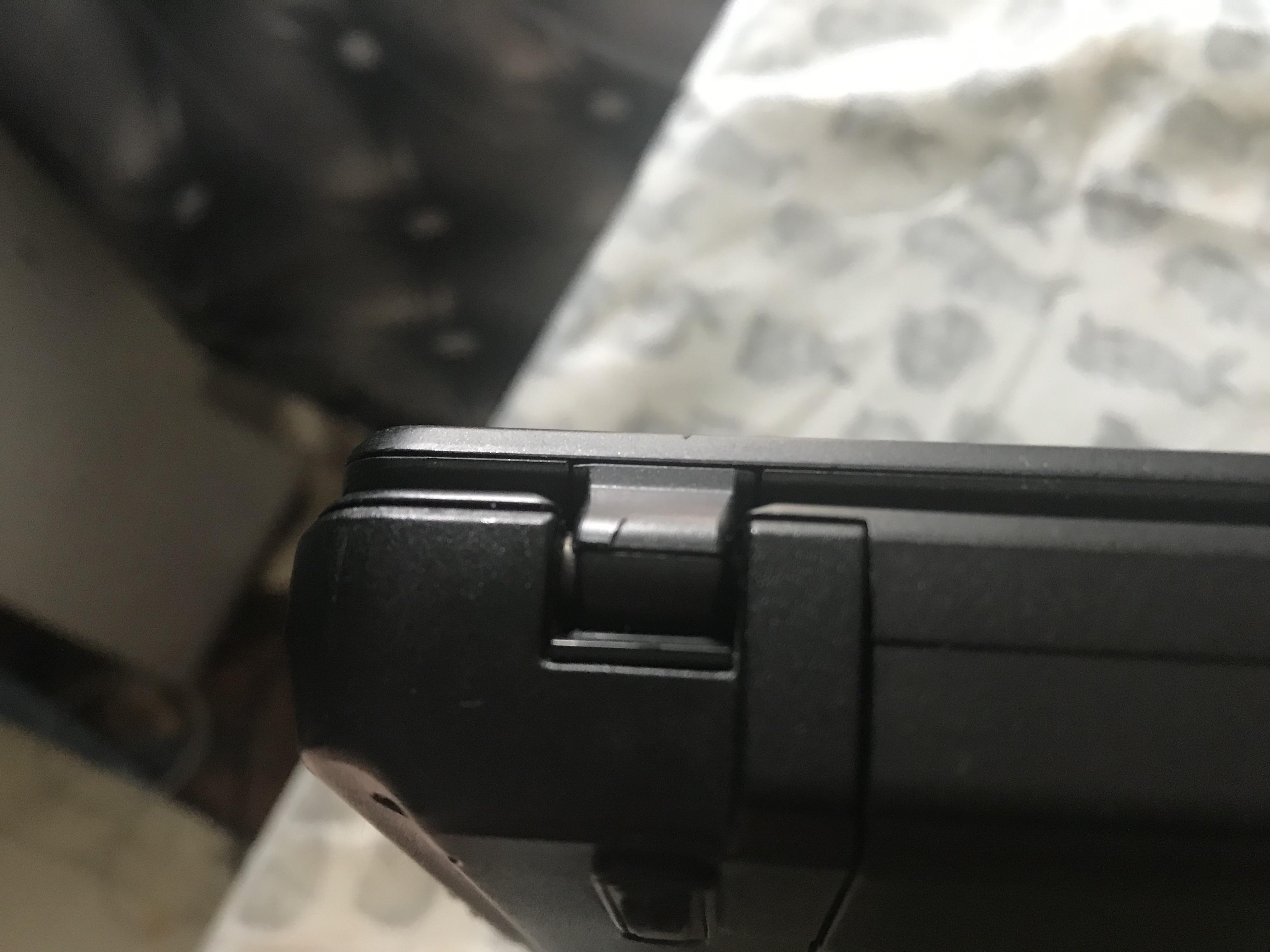 Just realised the hinge on my laptop cracked. r/Wellthatsucks