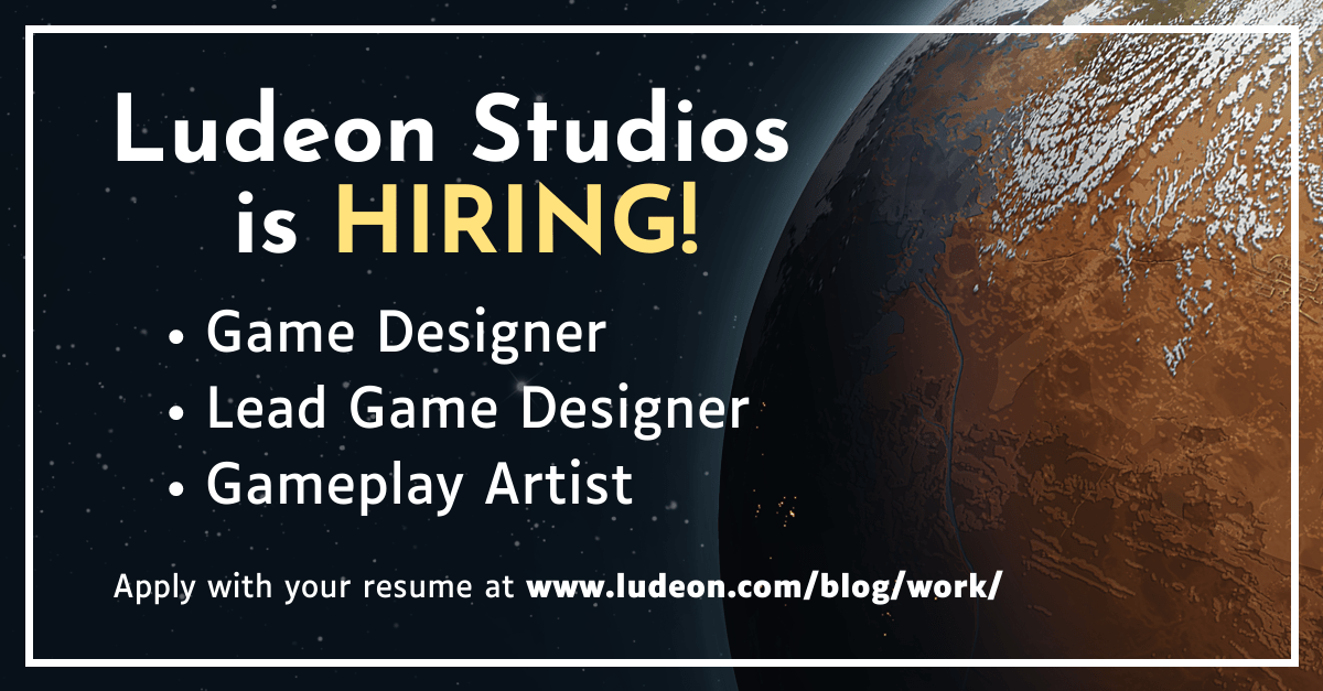 📢 Ludeon Studios is HIRING! Seeking game designers and gameplay artists