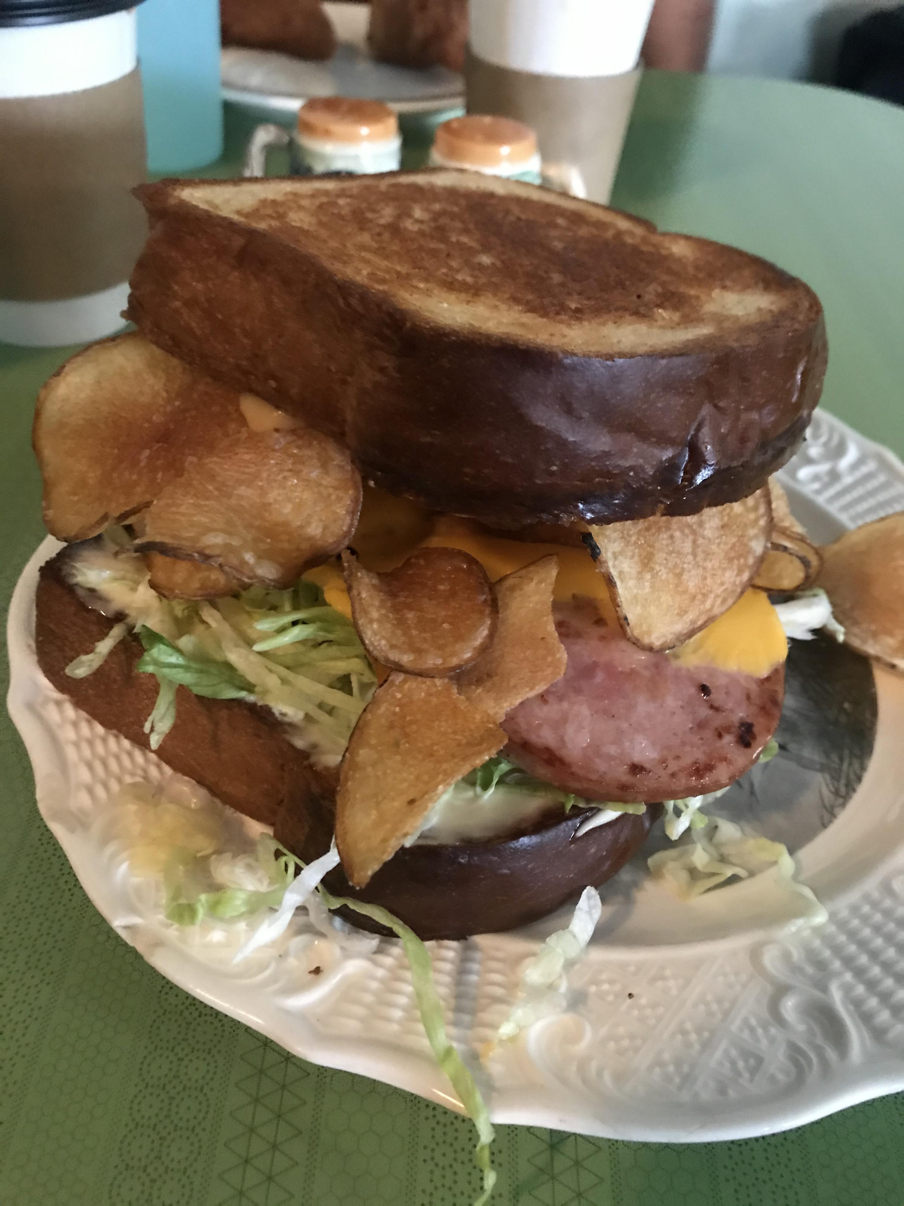 Fried Bologna Sandwich from Turkey and the Wolf. r/eatsandwiches