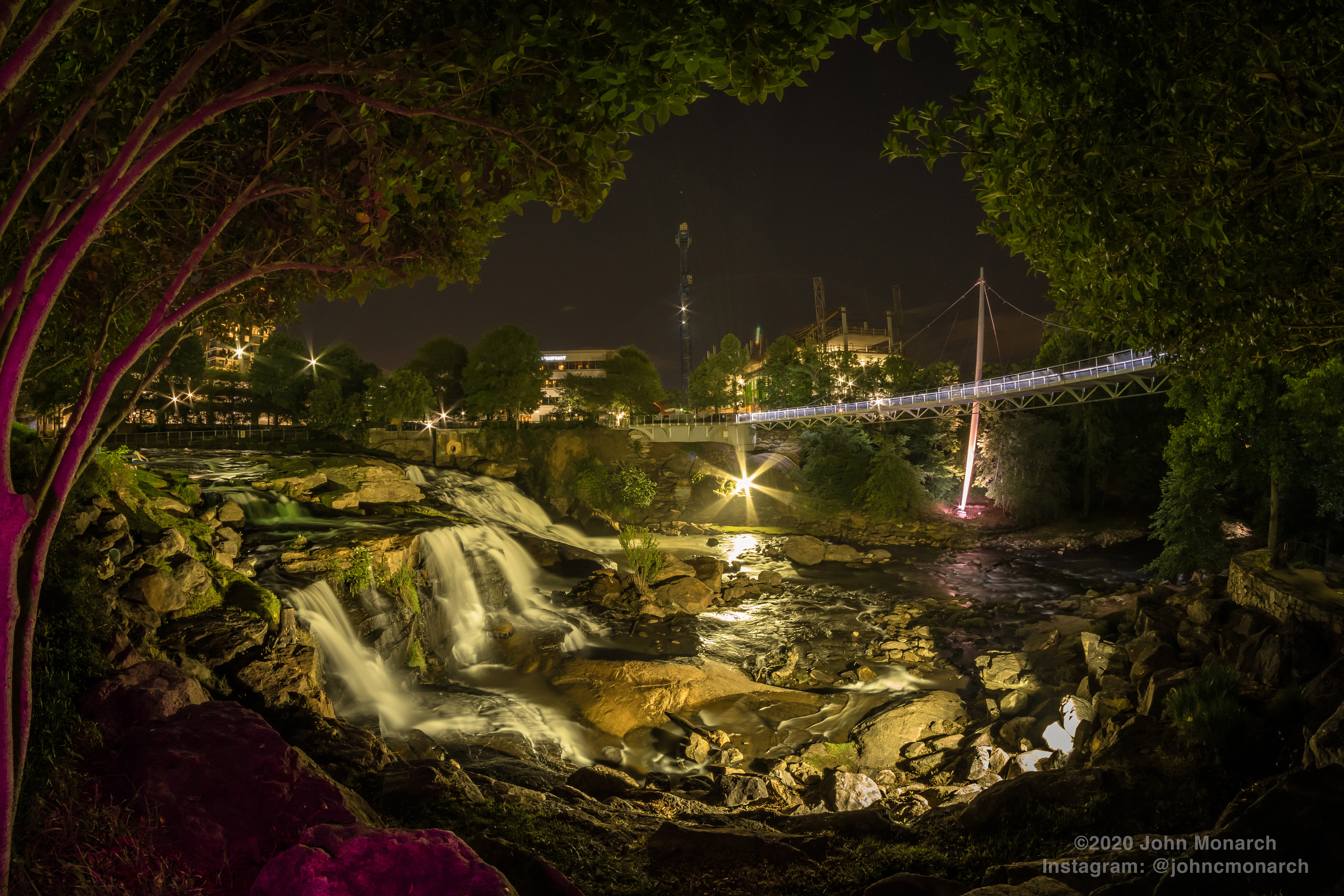 VisitGreenville tourism featured my photo of Falls Park at night Here it is in higher quality