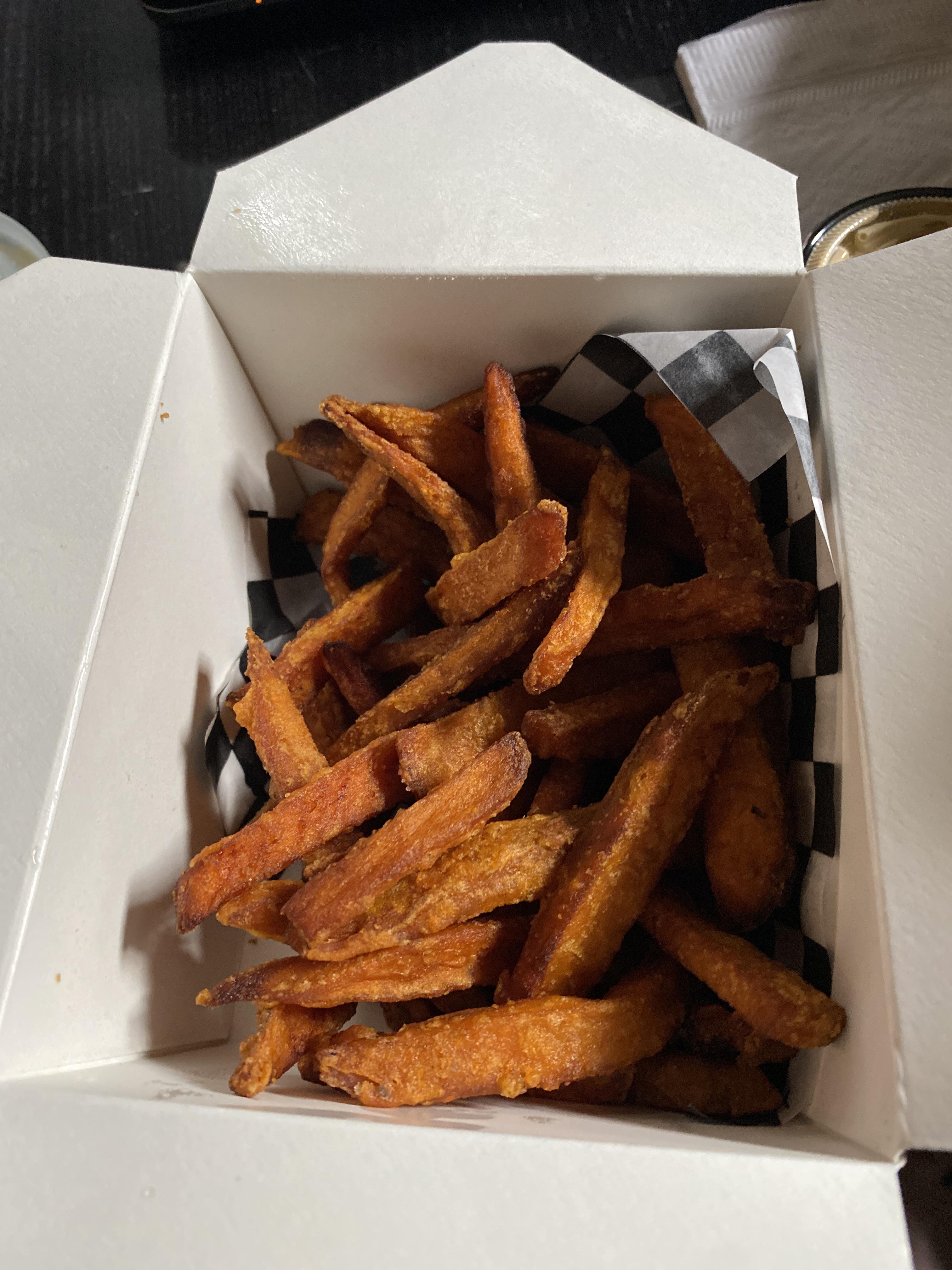 9.50 order of yam fries at the Lobby Kitchen & Bar, everyone. r/regina