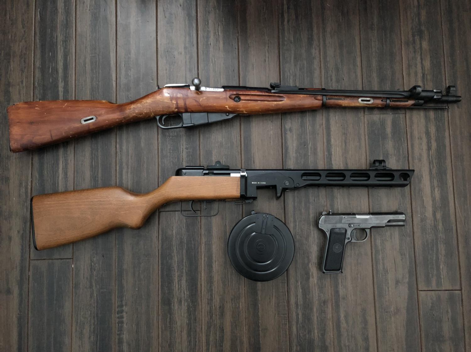 The Ares PPSH-41 will fit right in (or S&T, not exactly sure which one