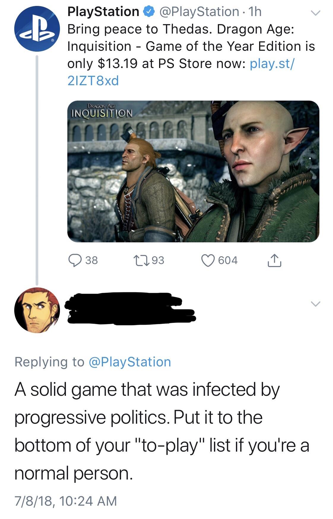 SJW ruined everything for us NORMAL GAMERS r/Gamingcirclejerk