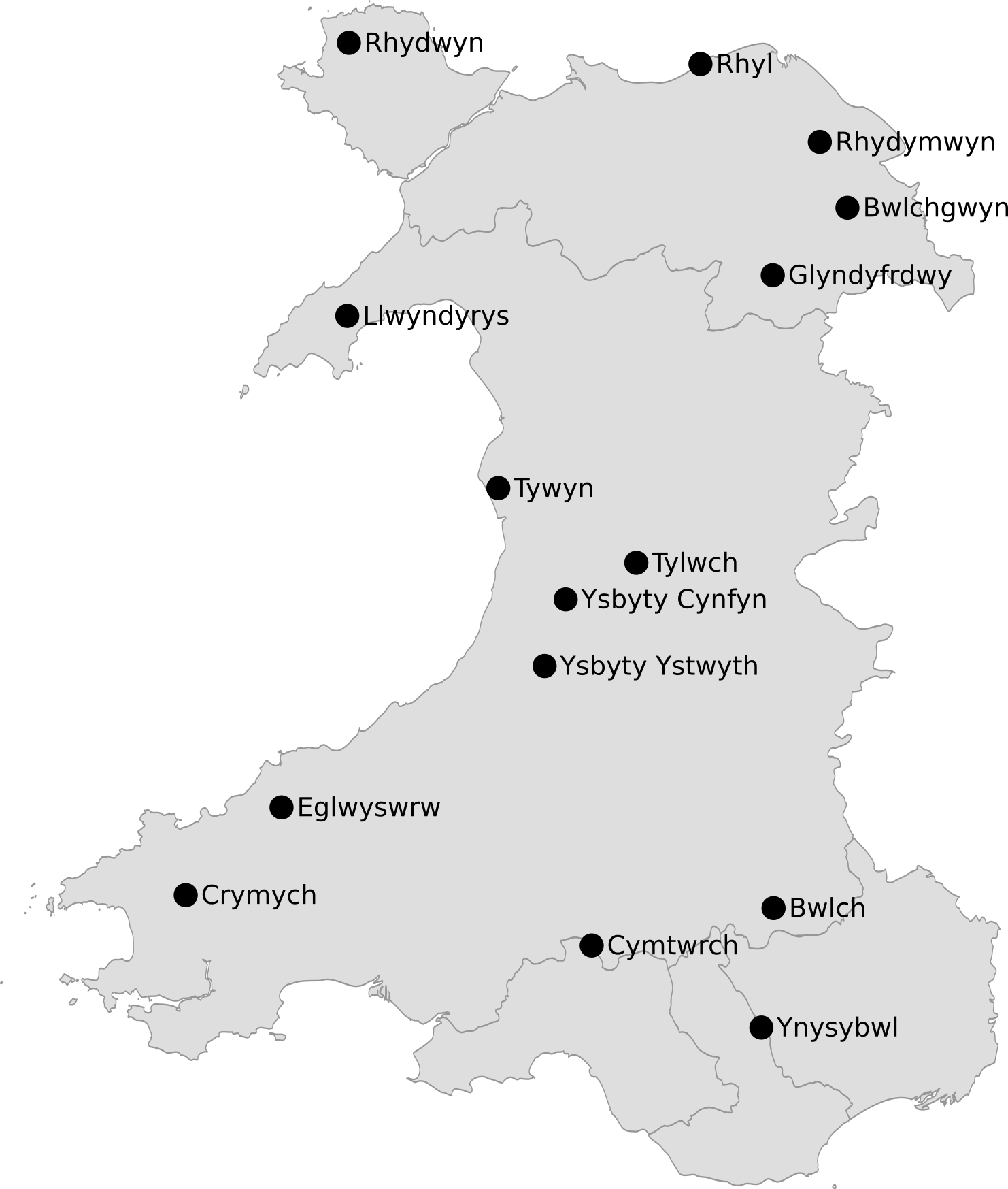 Some Welsh place names [1482x1747] r/MapPorn