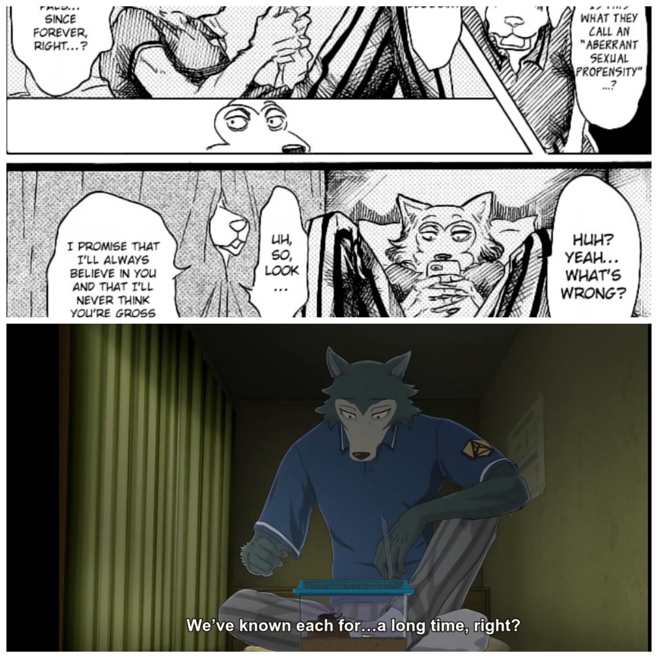 Legosi holds different things in the manga and anime r/Beastars