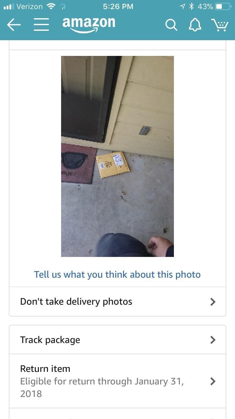 Did y’all know Amazon snaps a photo of your delivered packages? Pretty