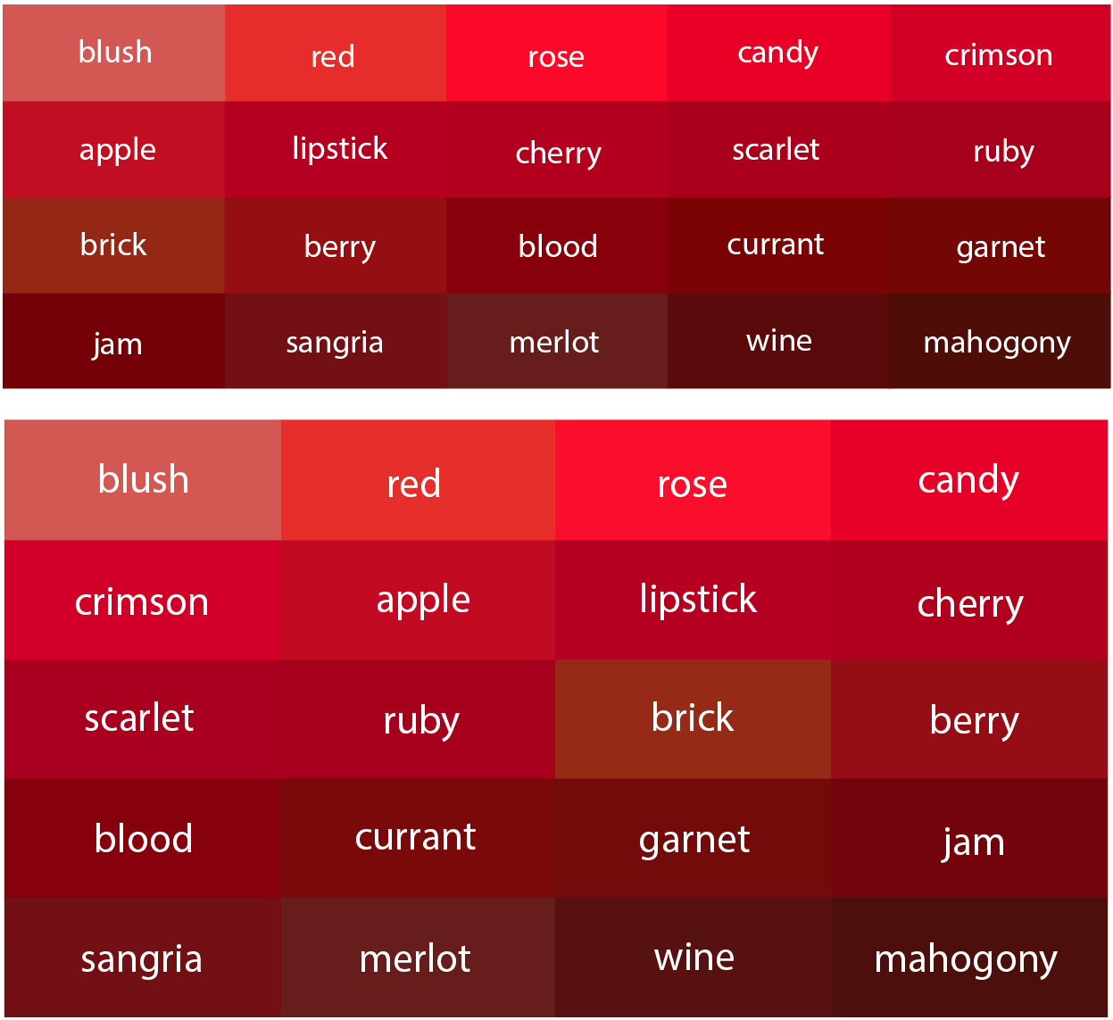 Improved shades of red. coolguides