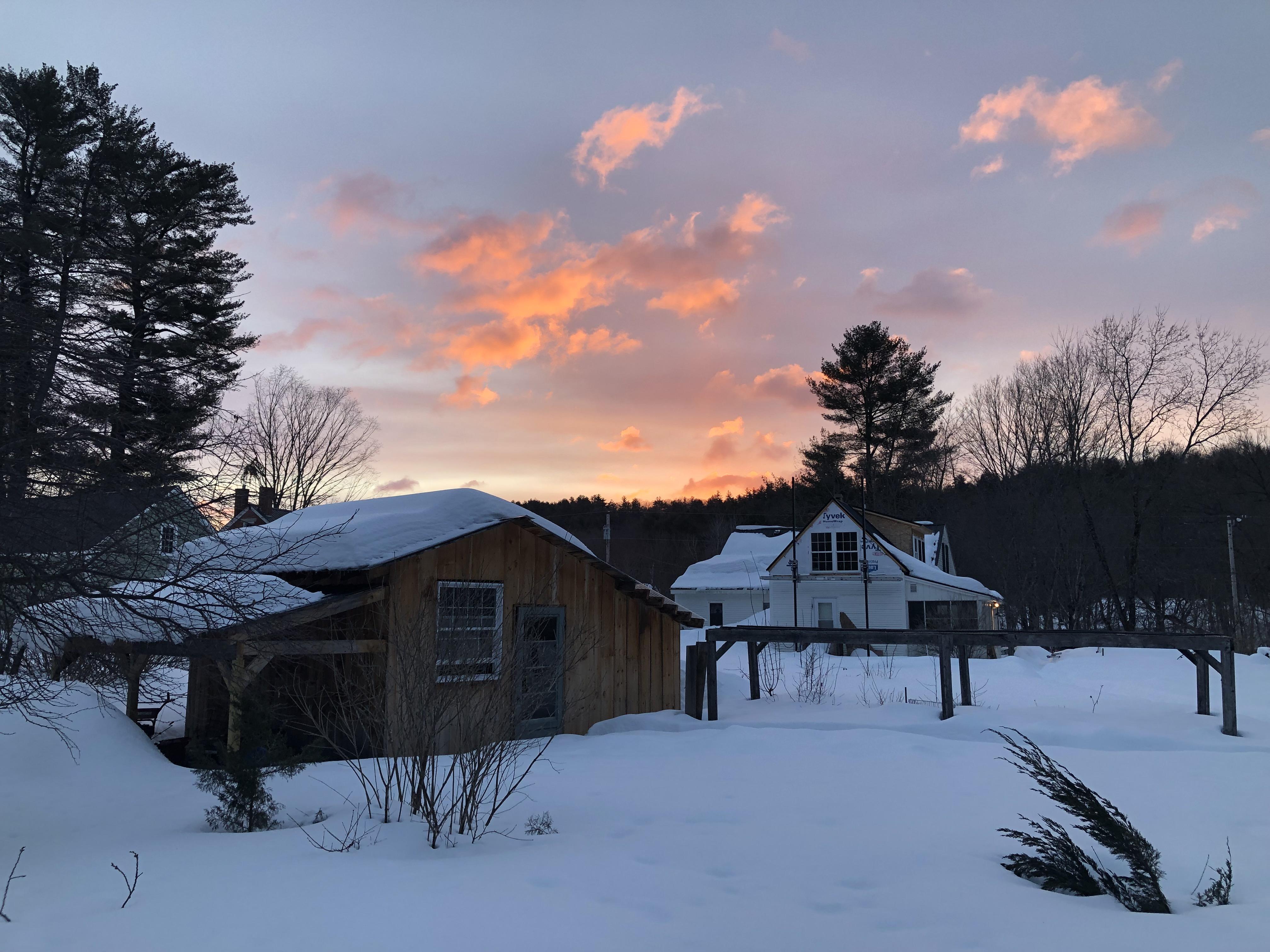 Sunrise this morning in Harrison r/Maine