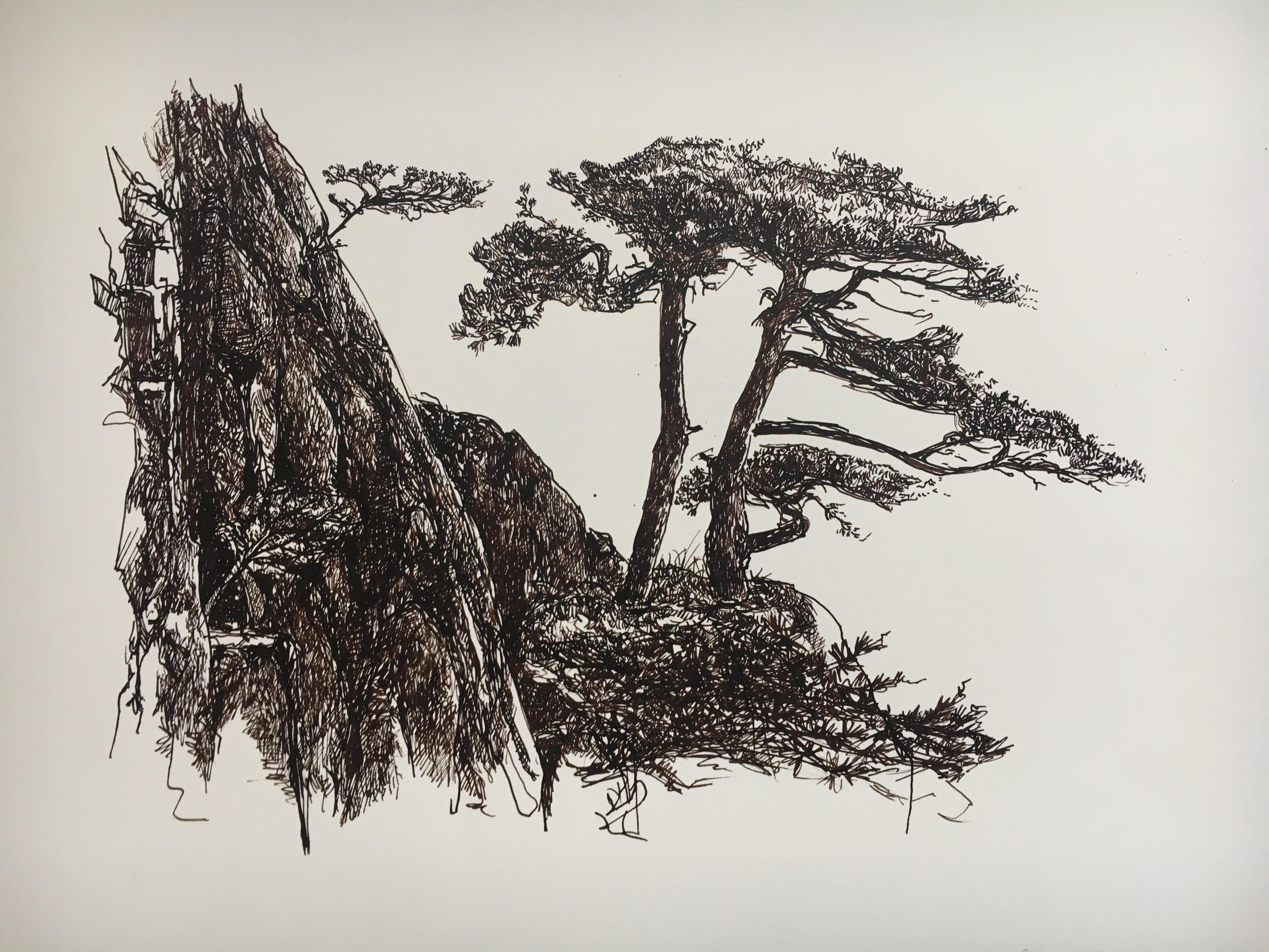 Sketch with pen and ink on Arches paper. drawing