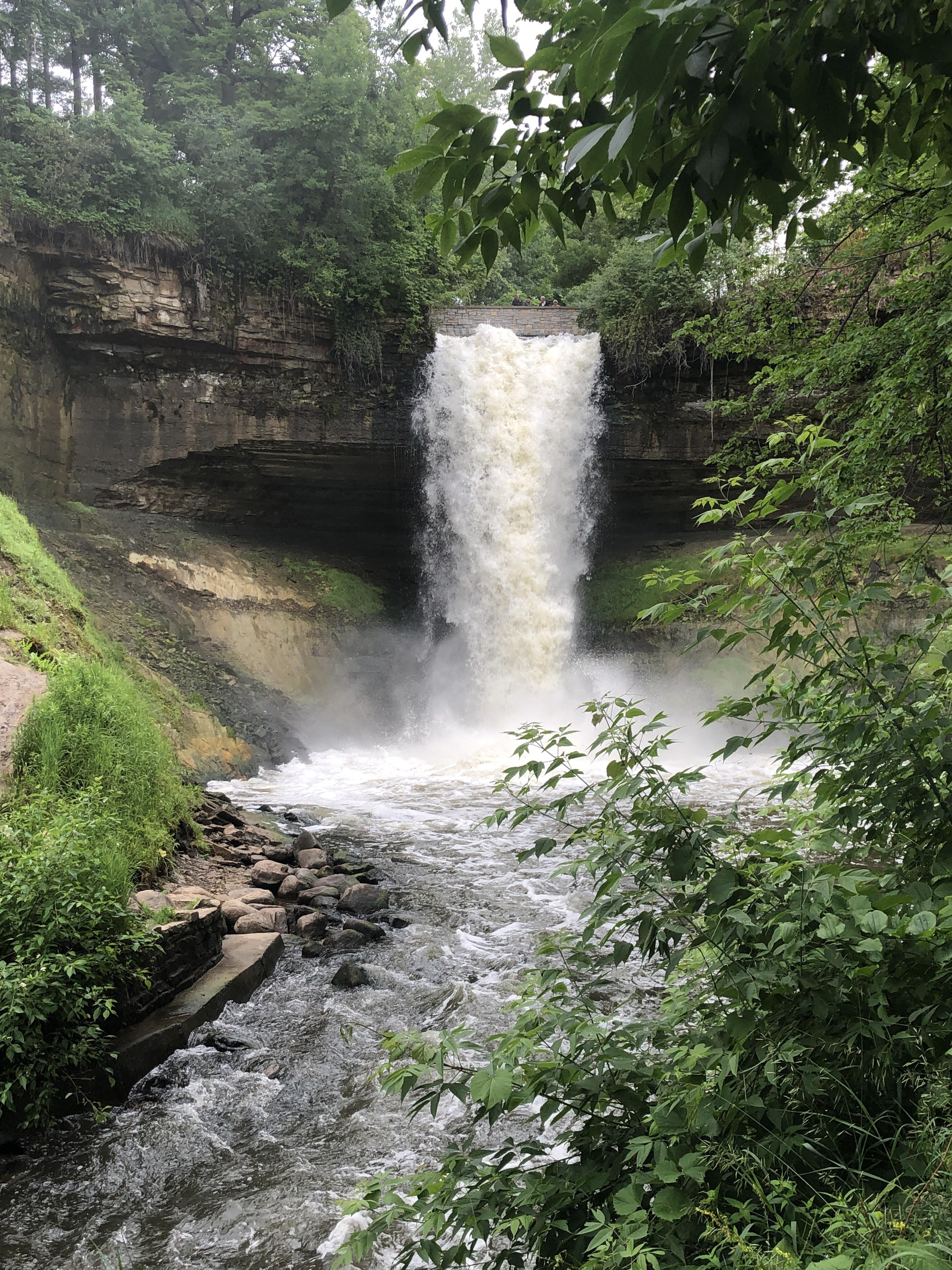 Minnehaha Falls, a 55’ waterfall in the middle of a Minneapolis city