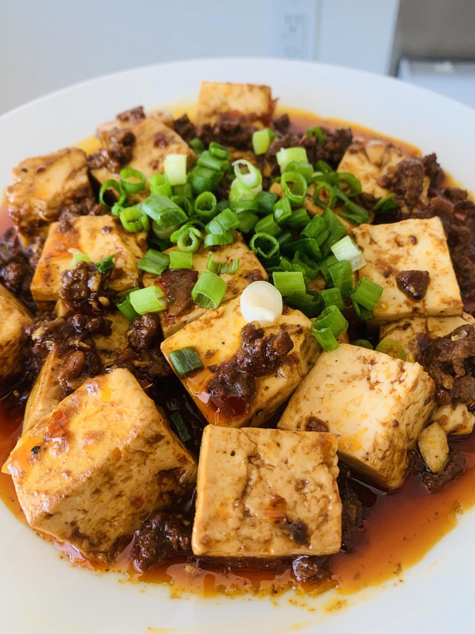 [homemade] Mapo Tofu with ground beef instead r/food