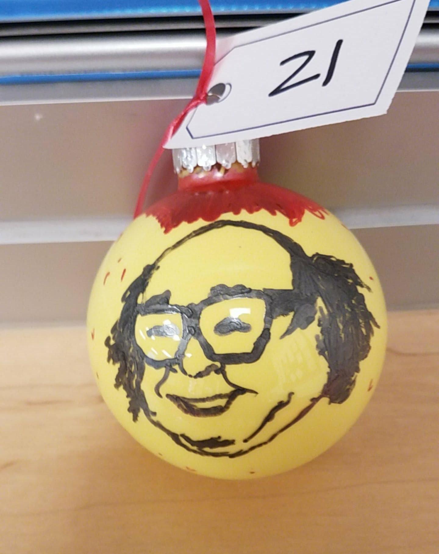 I tried to make a Frank Reynolds ornament for our office ornament