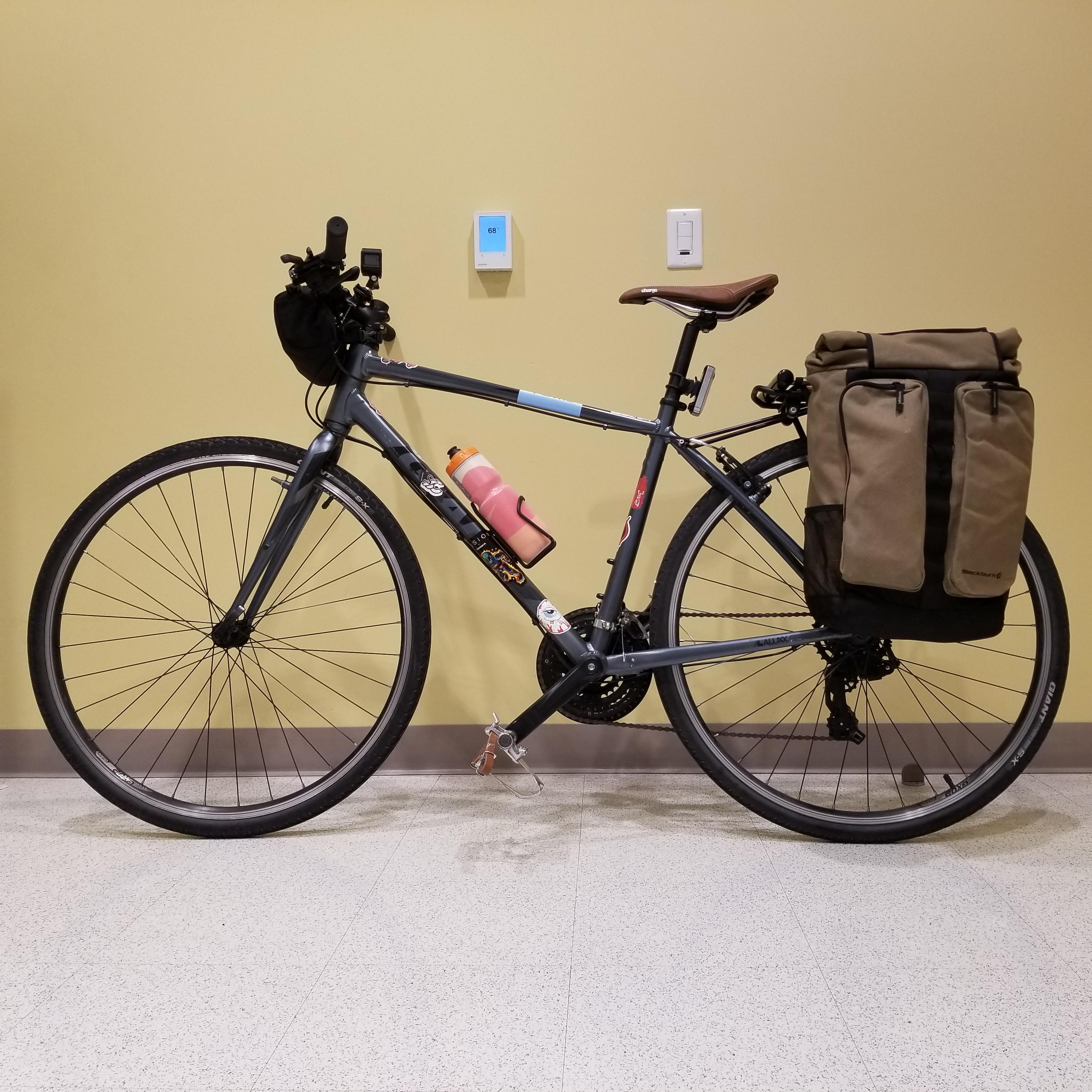 My commuter. Panniers are truly a godsend. So freeing. Riding this one always reminds me it's