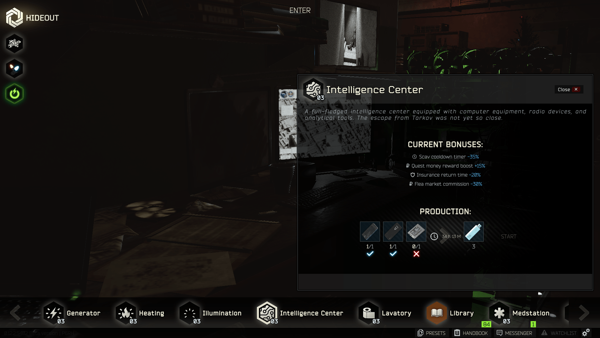 Intelligence center lvl 3 can now produce? r/EscapefromTarkov