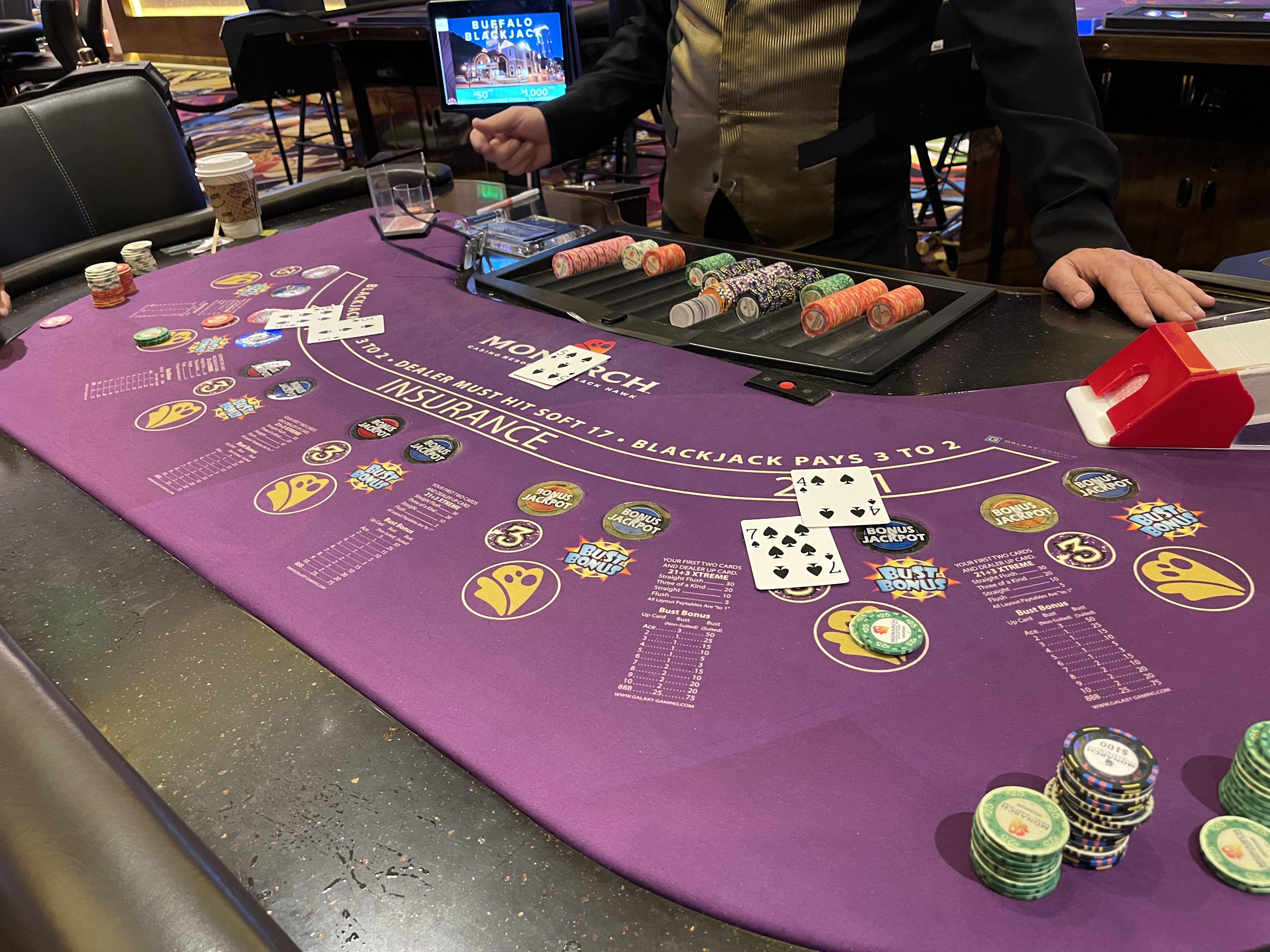 They to shuffle the cards at my blackjack table this morning