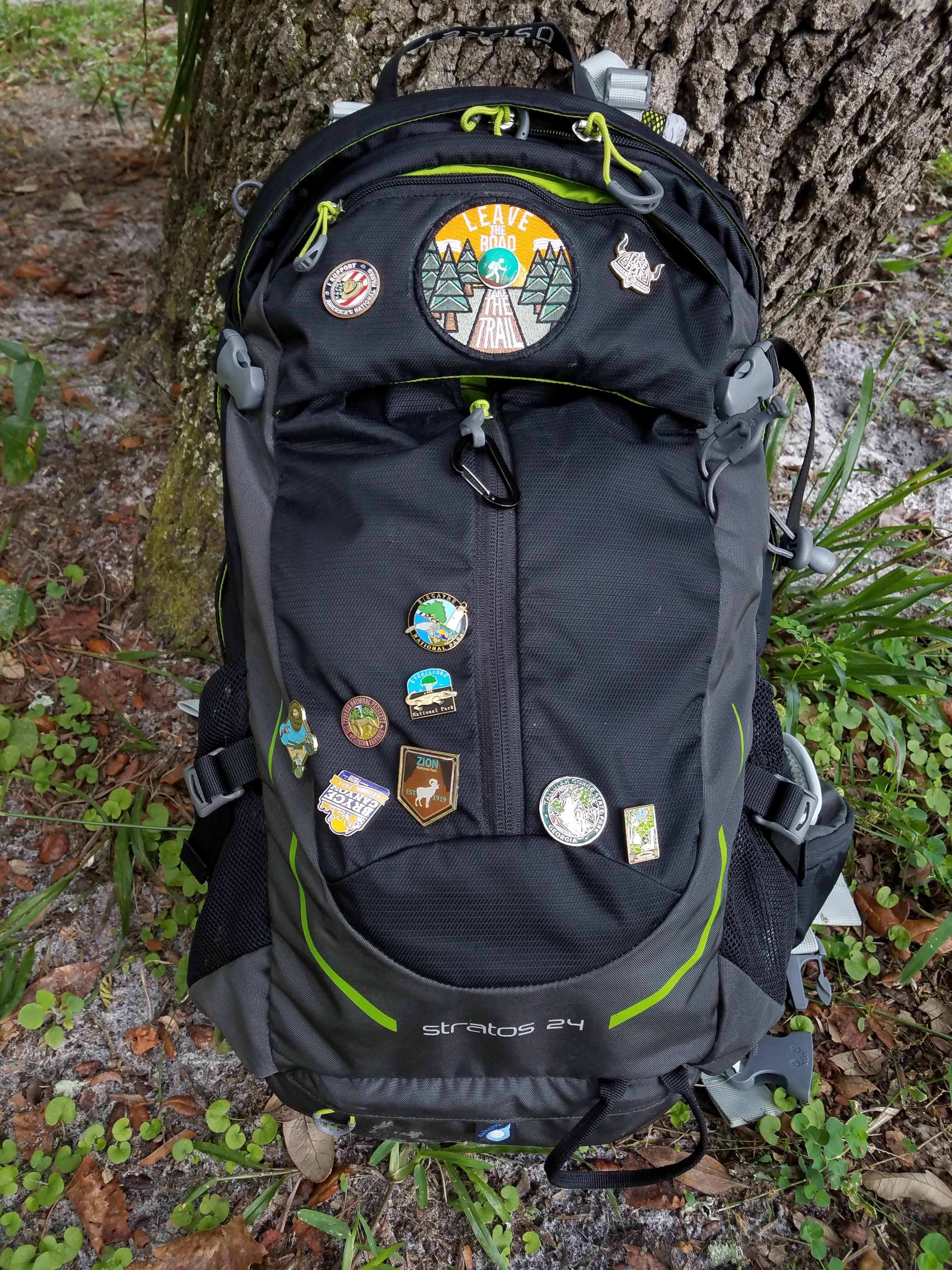 My Osprey Stratos 24 Daypack. Started hiking a year and a half ago. r