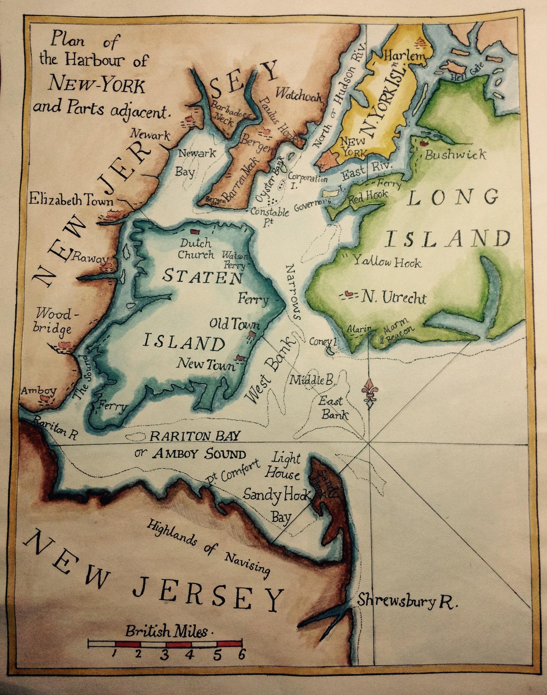 New York Harbor Map United States Map