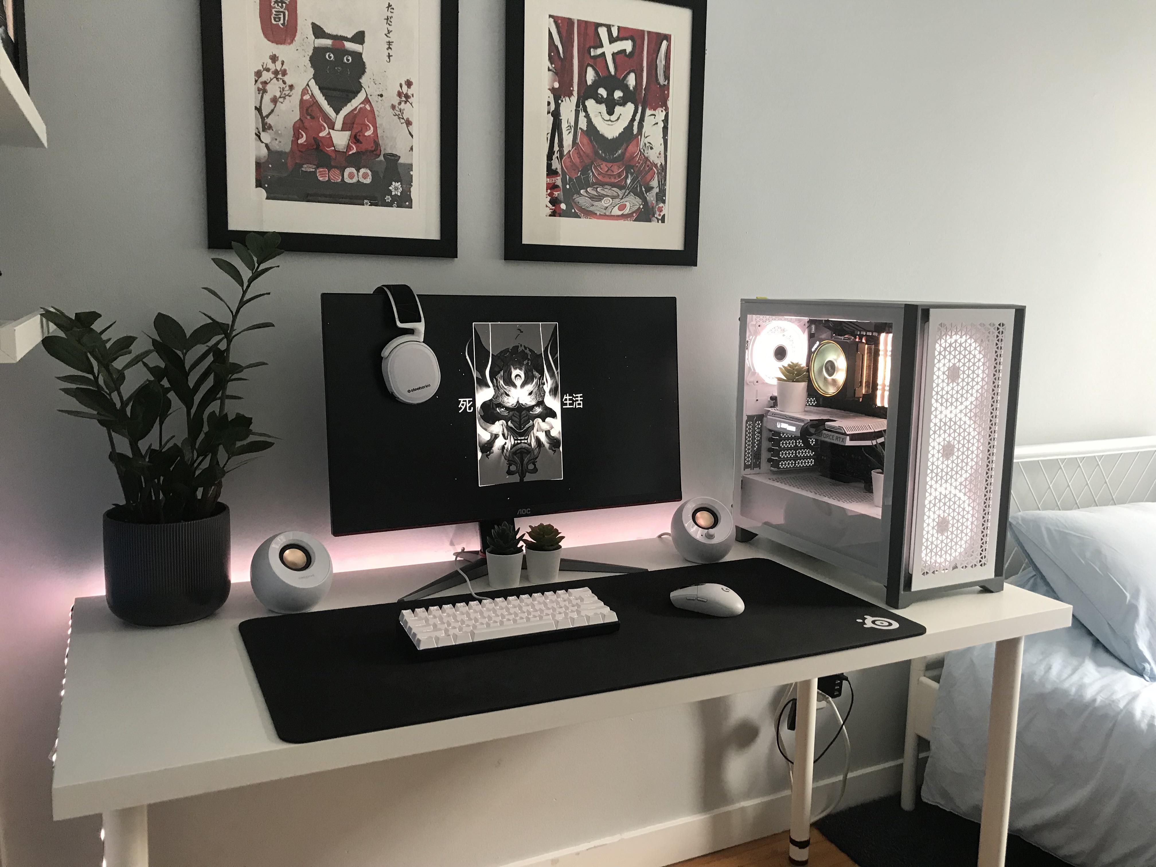 My black/white budget setup r/battlestations