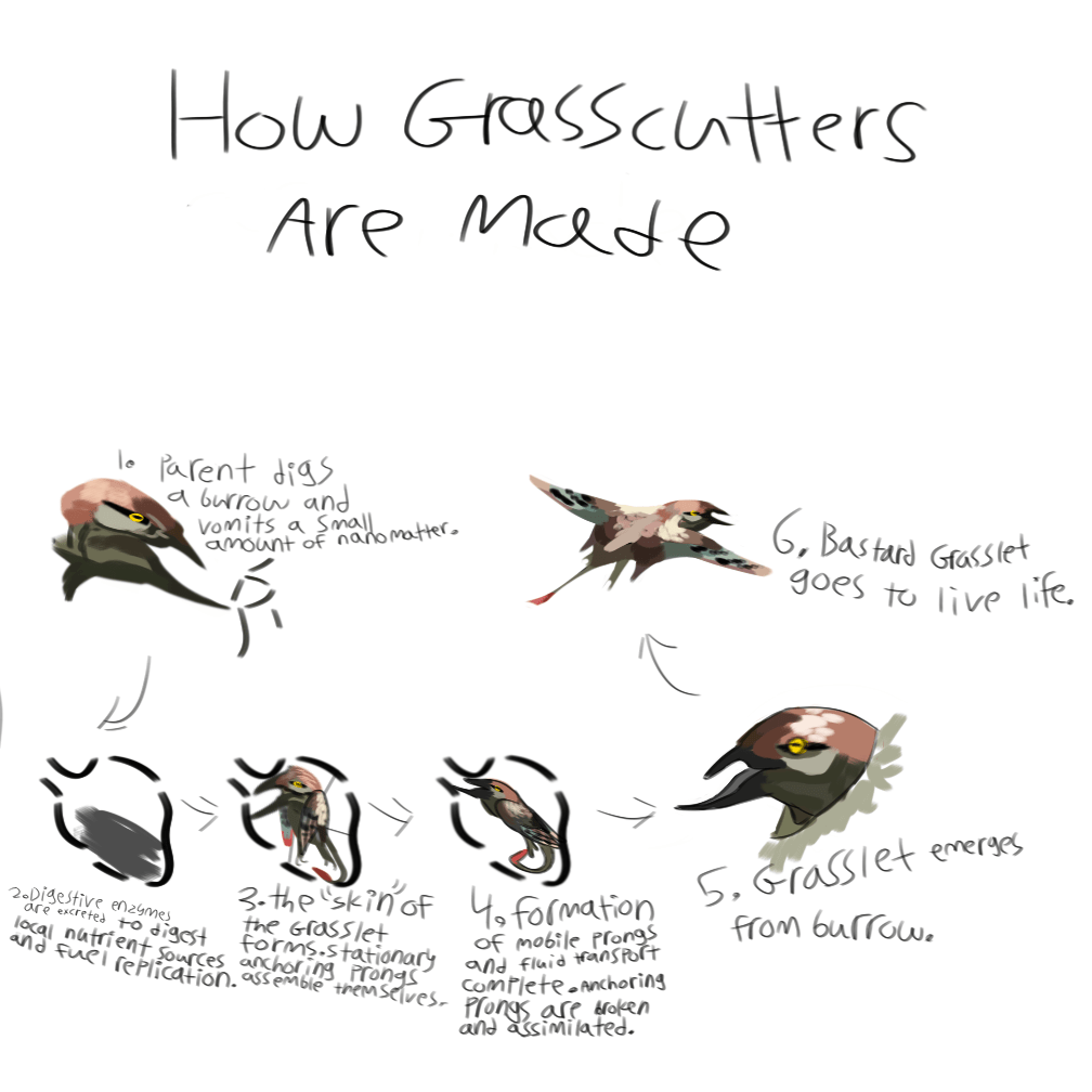 Grasscutter Life Cycle ft. 300AM art style r/SpeculativeEvolution