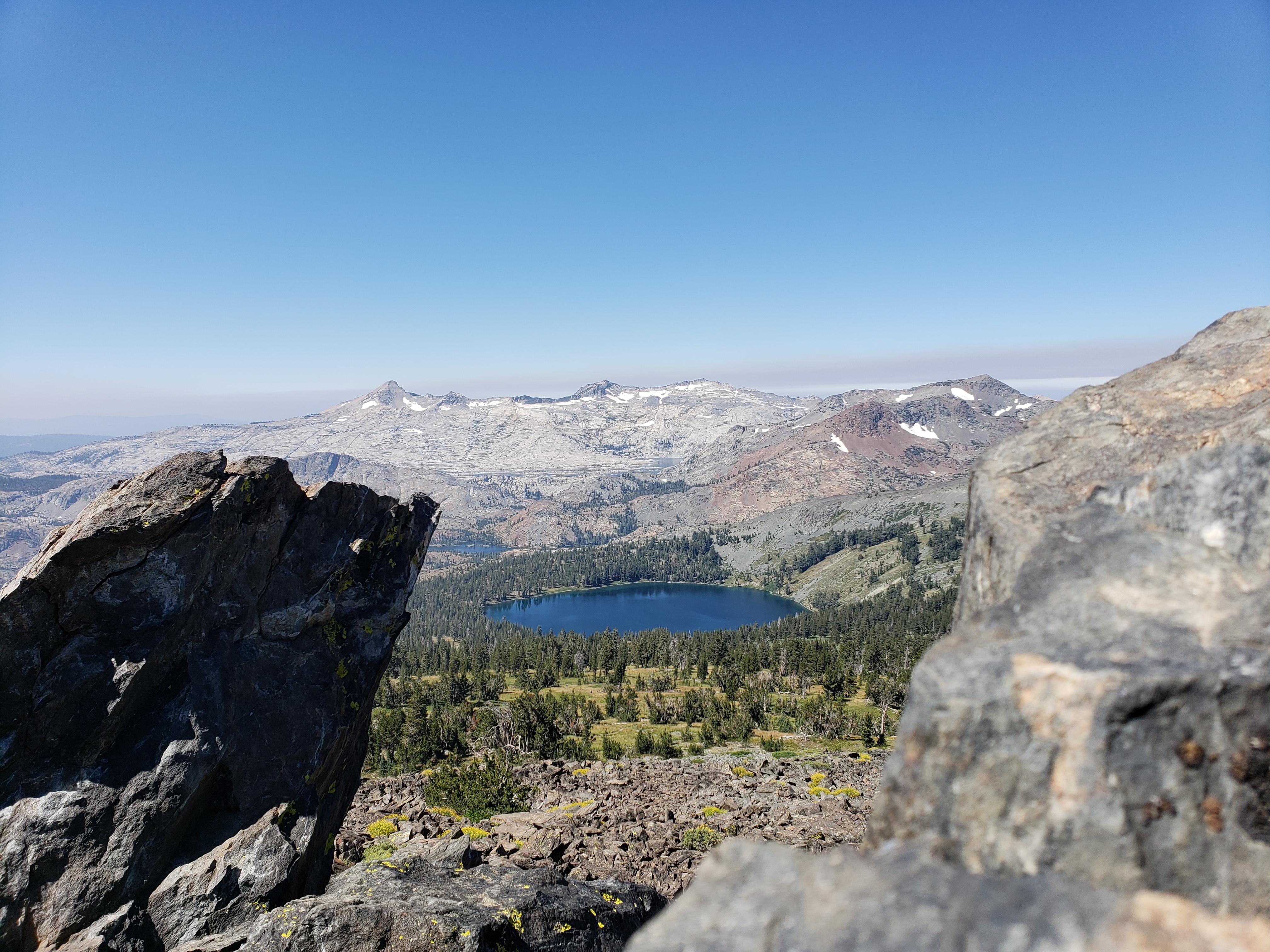 Gilmore Lake from the 9,738' summit of Mt. Tallac at South Lake Tahoe