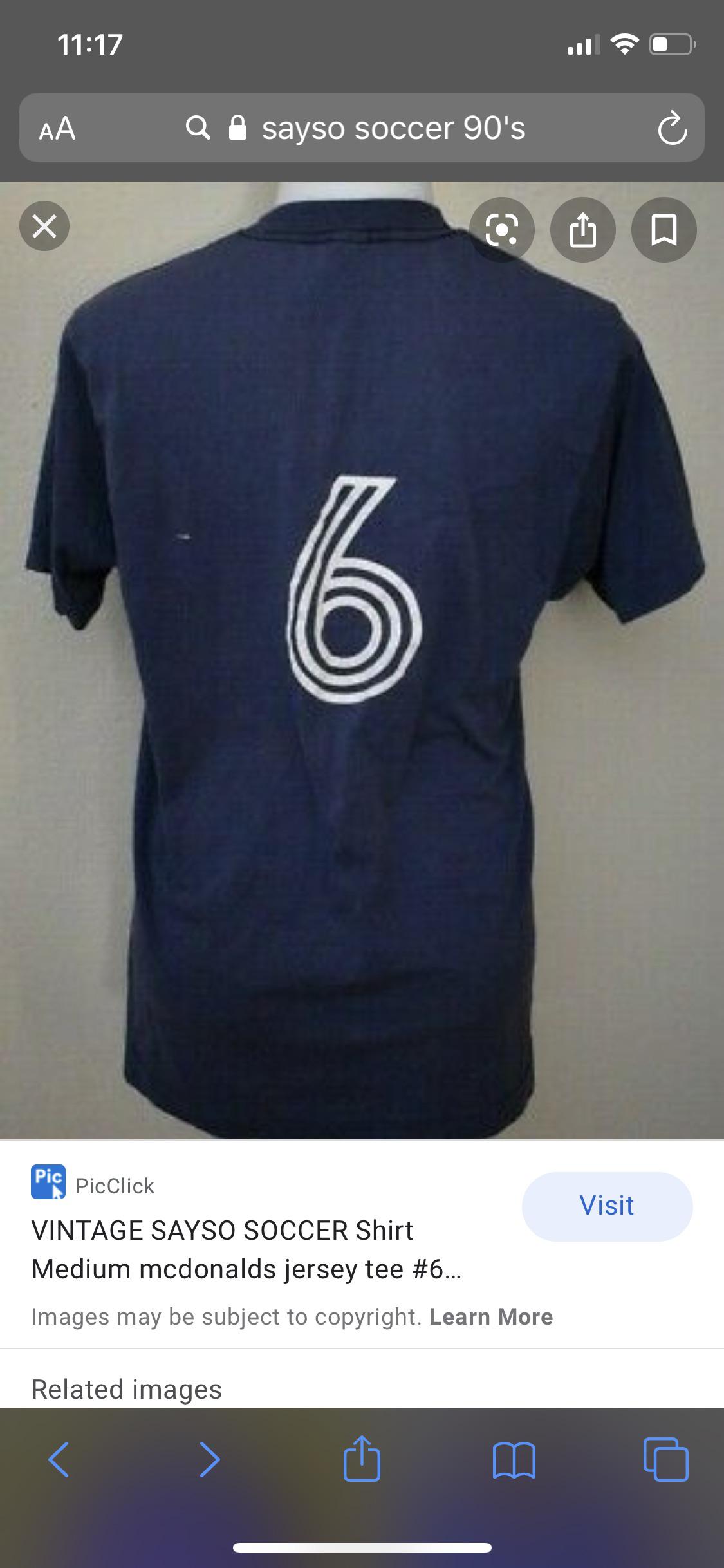 Old AYSO soccer jersey number. I only see rounded 6’a at the top. r
