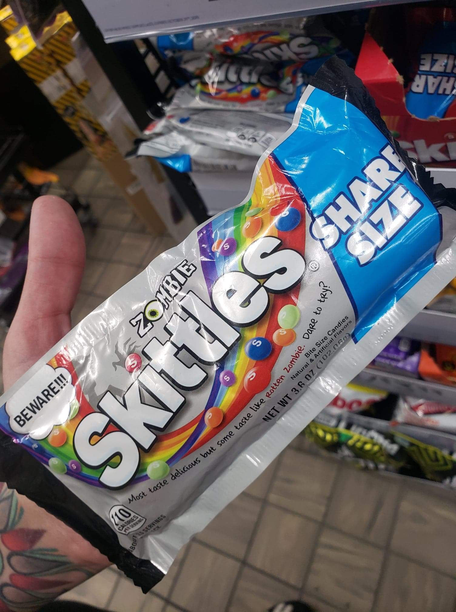 Thanks, I hate rotten zombie flavored skittles. Chewy candy with the