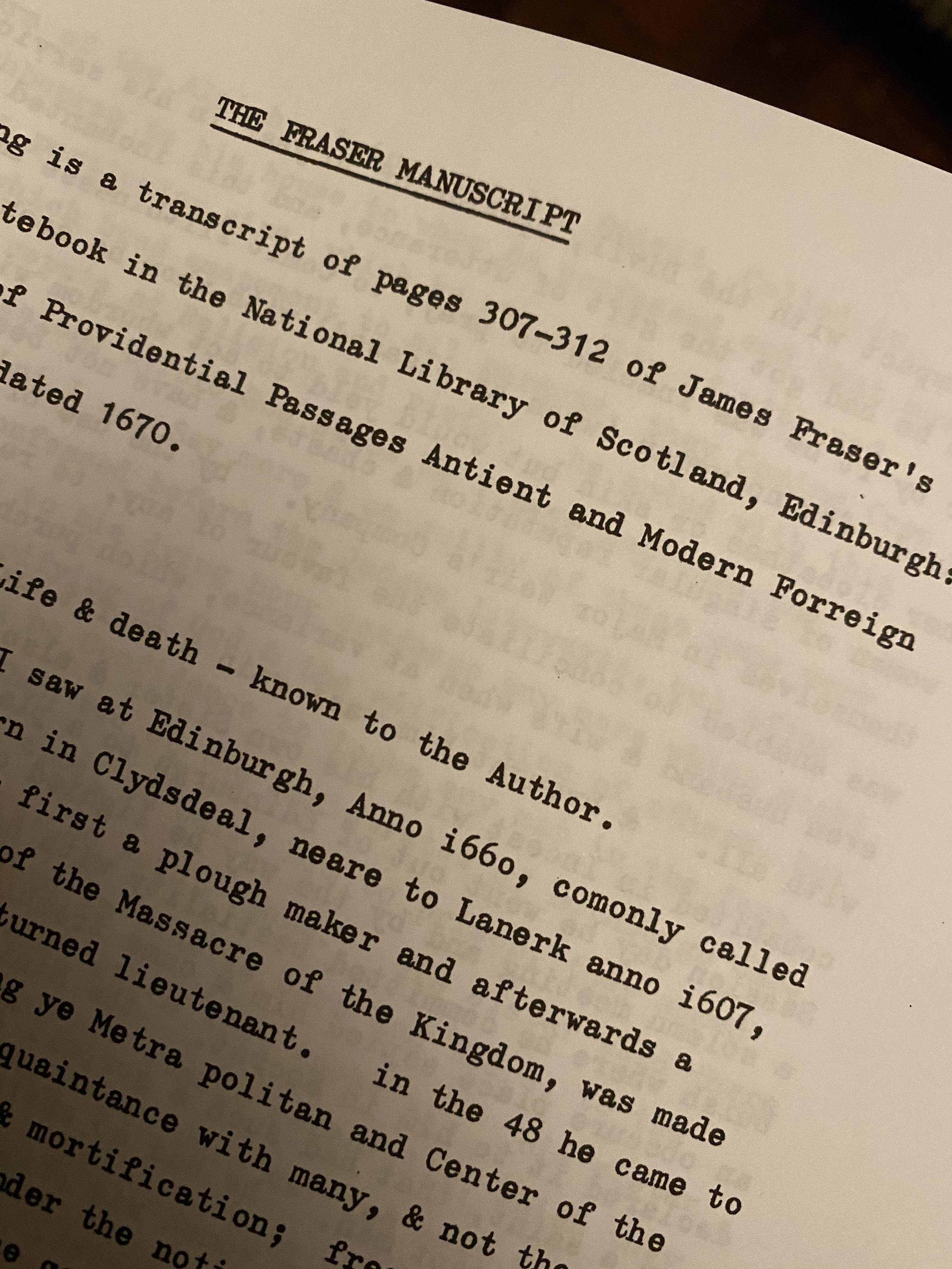 Doing my dissertation research and found a James Fraser in Scotland