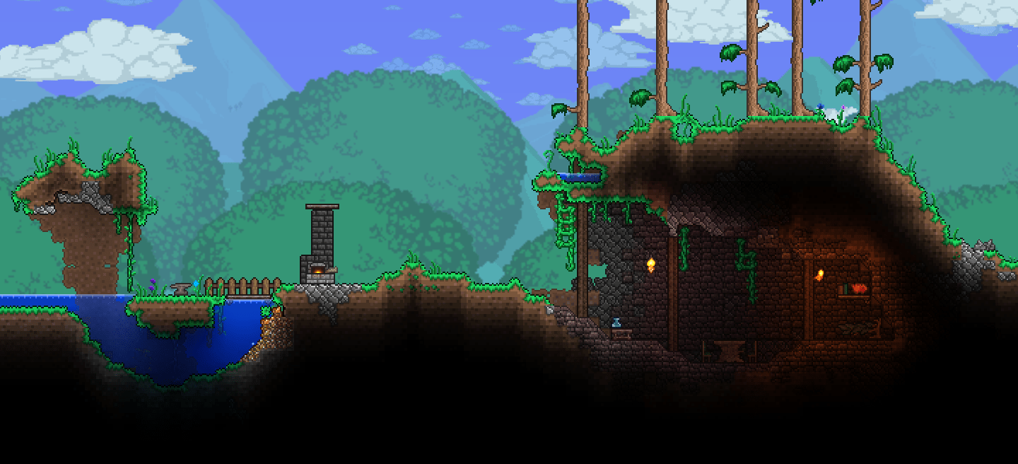 My attempt at a "Hobbit Hole" Style starter home r/Terraria