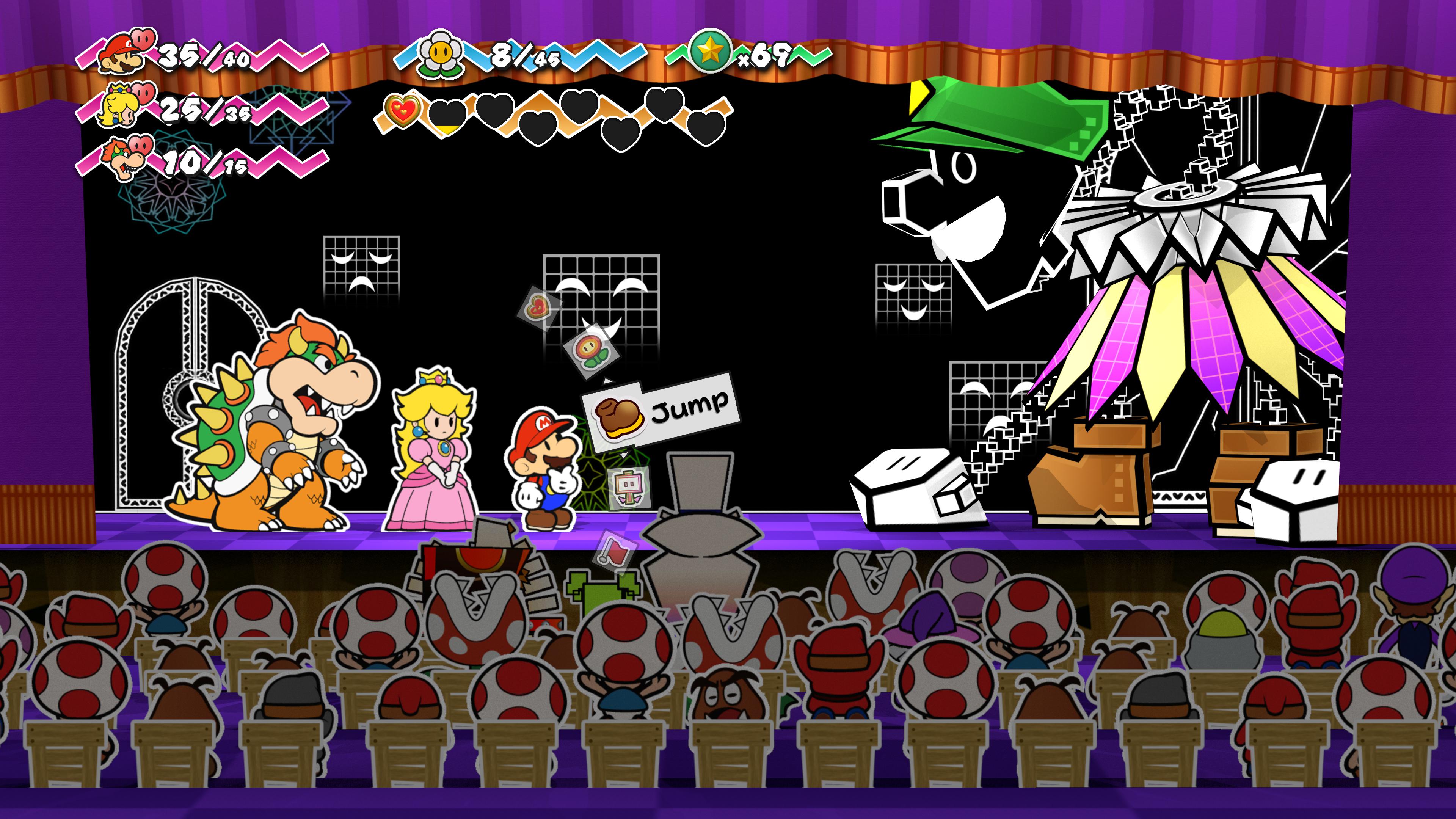 Super Paper Mario final battle traditional RPG style mockup r