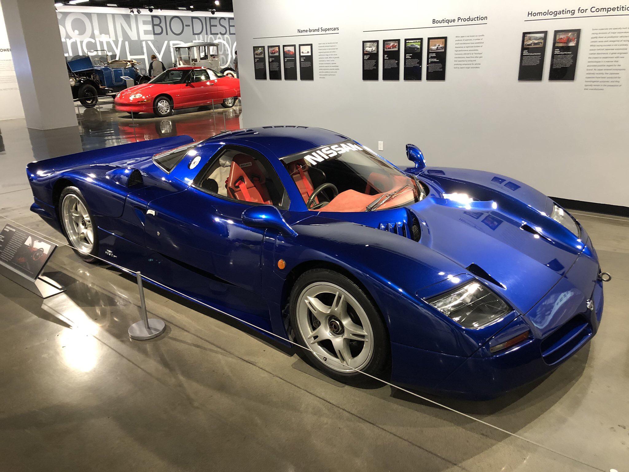 A Old School Bad Ass Looking Nissan R390 Supercar on display at the