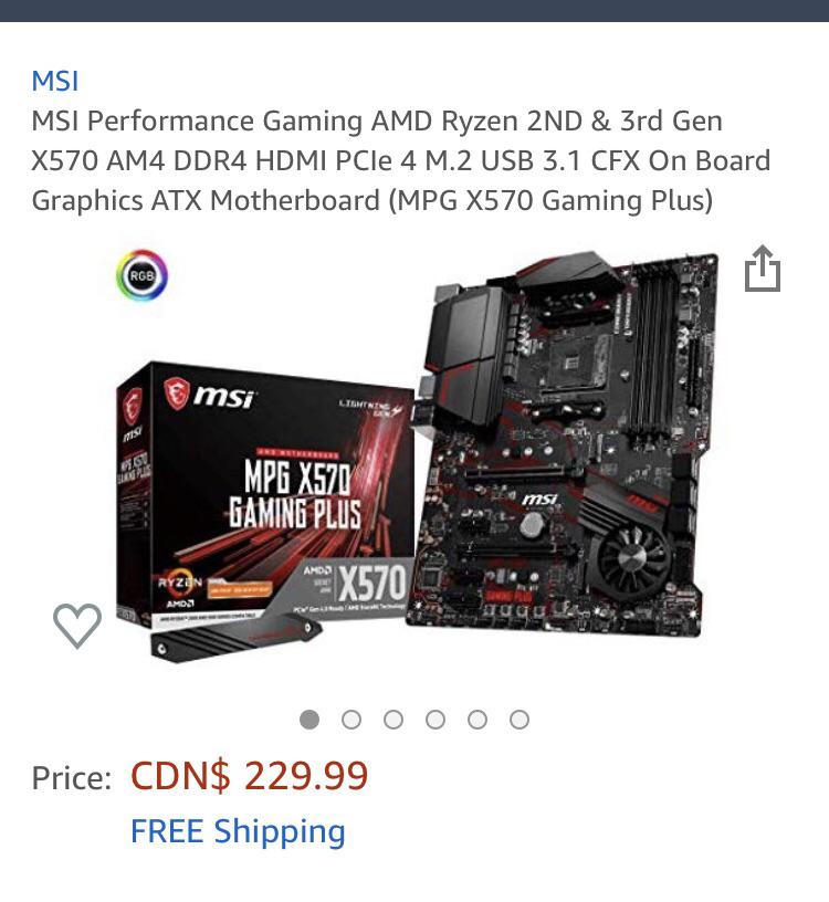 MSI X570 is up for pre order on Amazon Canada! r/Amd