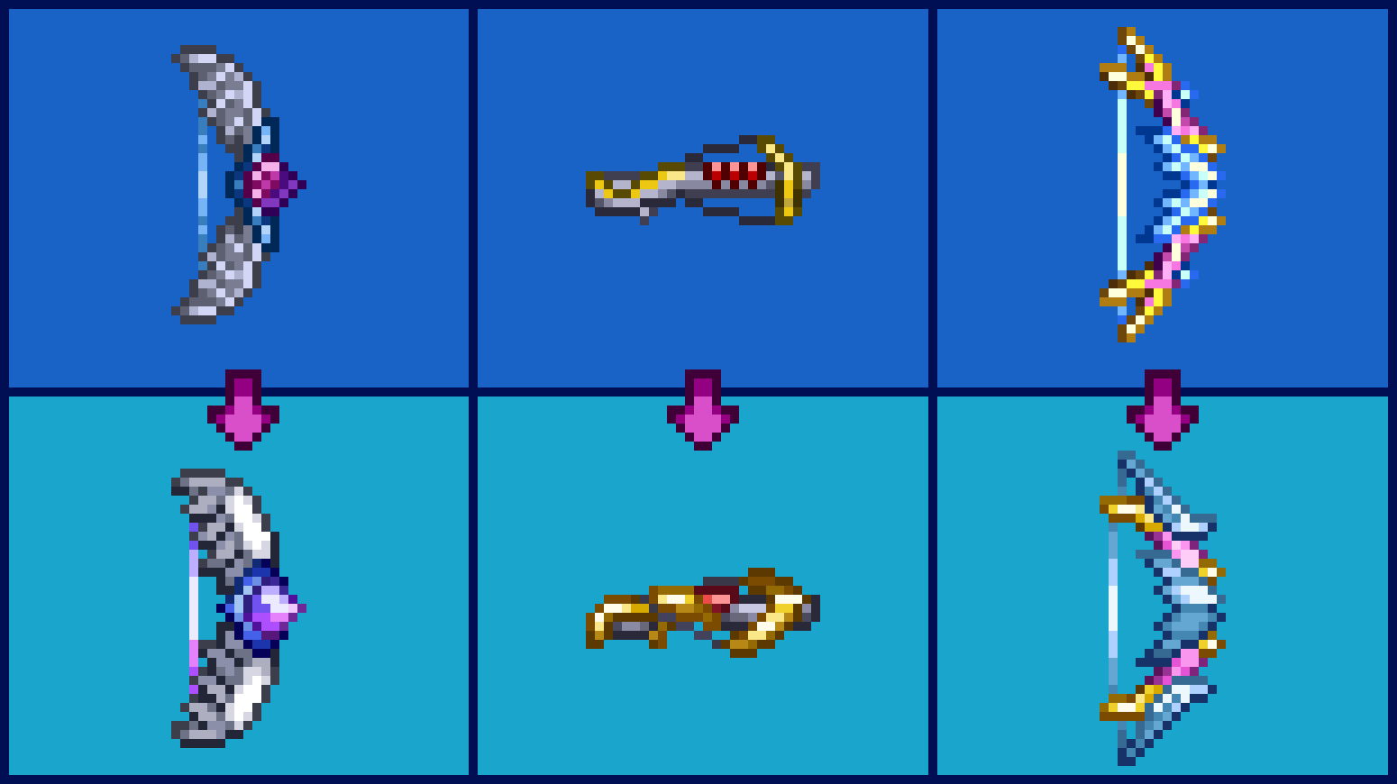 I resprited the three Hallowed bows (and no, I'm not counting Pearlwood