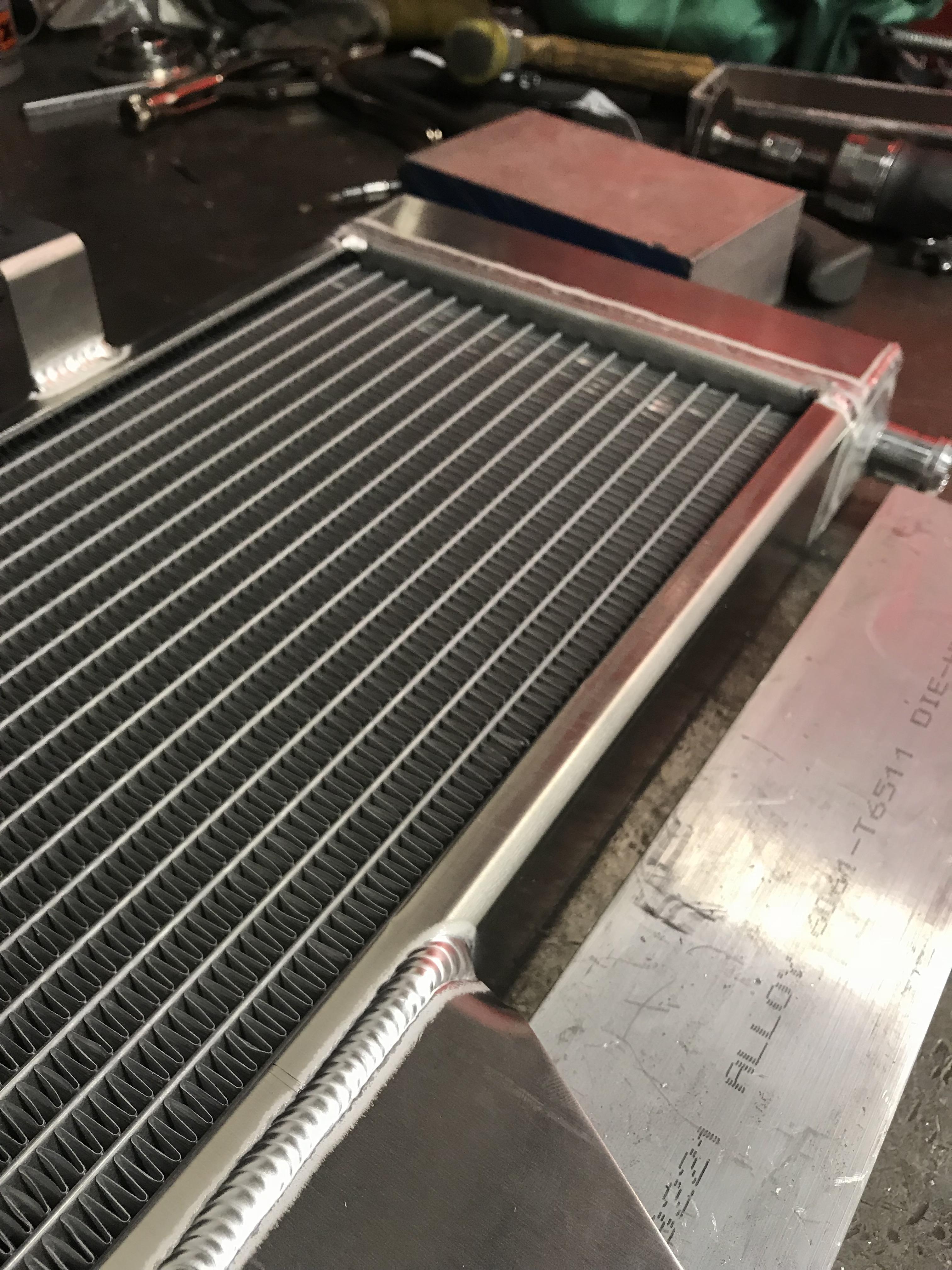 Intercooler i welded up. Still one of my favorite ally welds of all