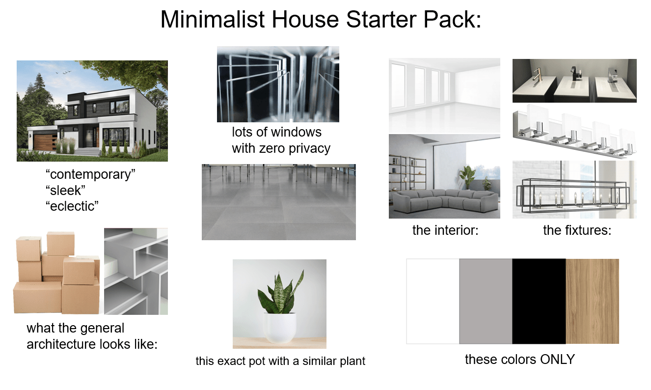 Minimalist House Starter Pack r/starterpacks