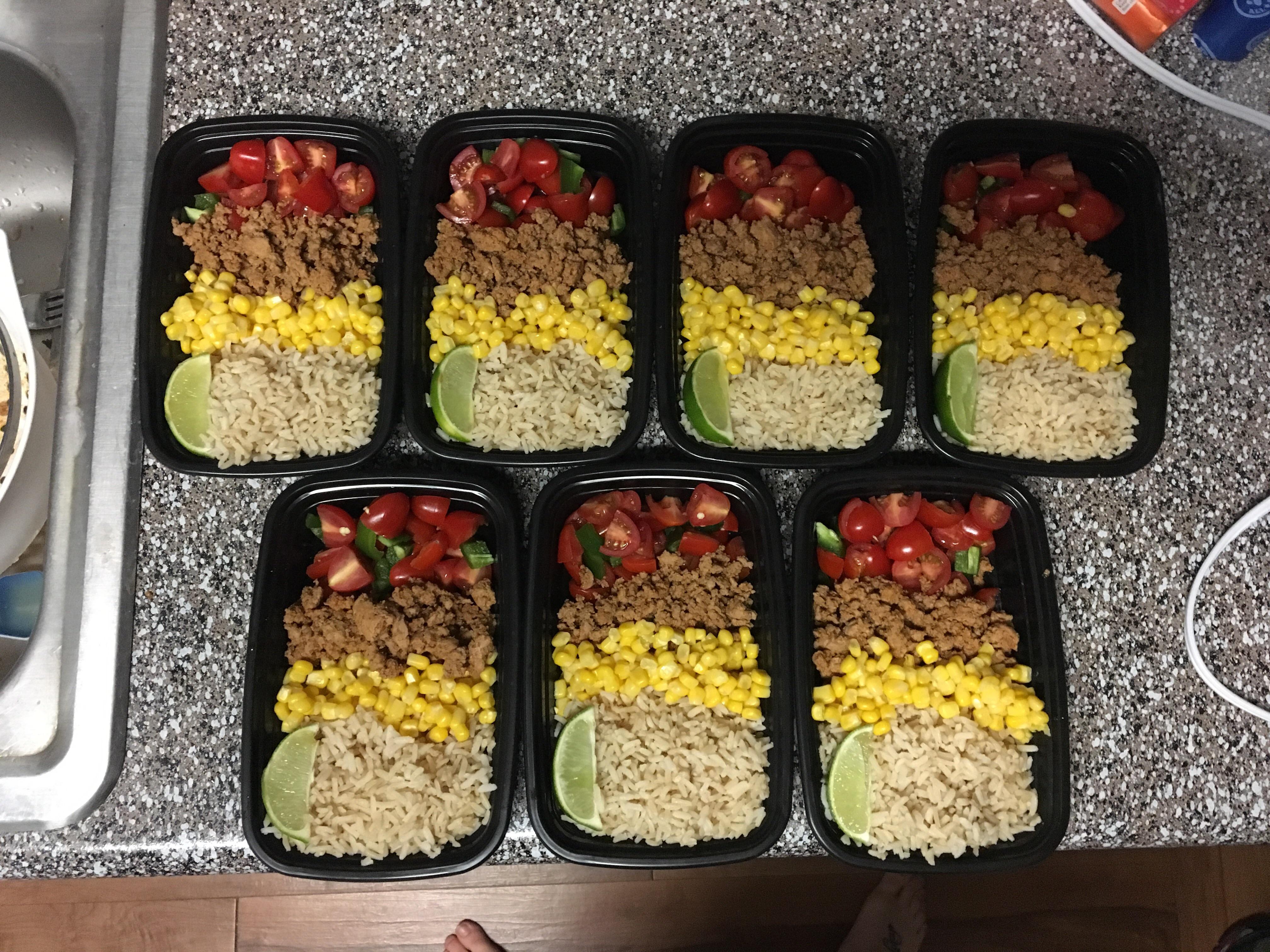 New to meal prep but excited! Got started with some turkey taco bowls