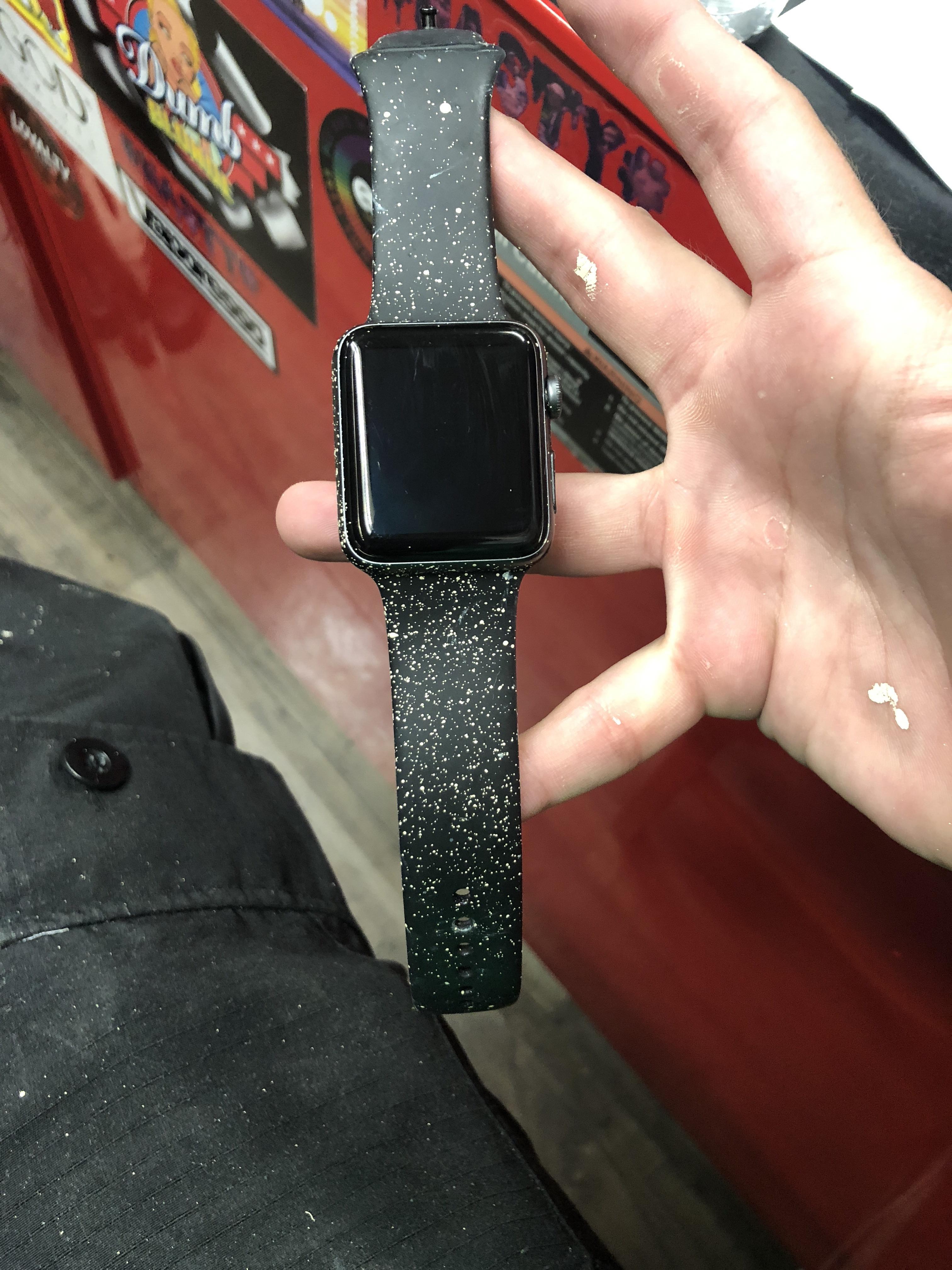 So I did some painting while wearing my watch, and got this cool