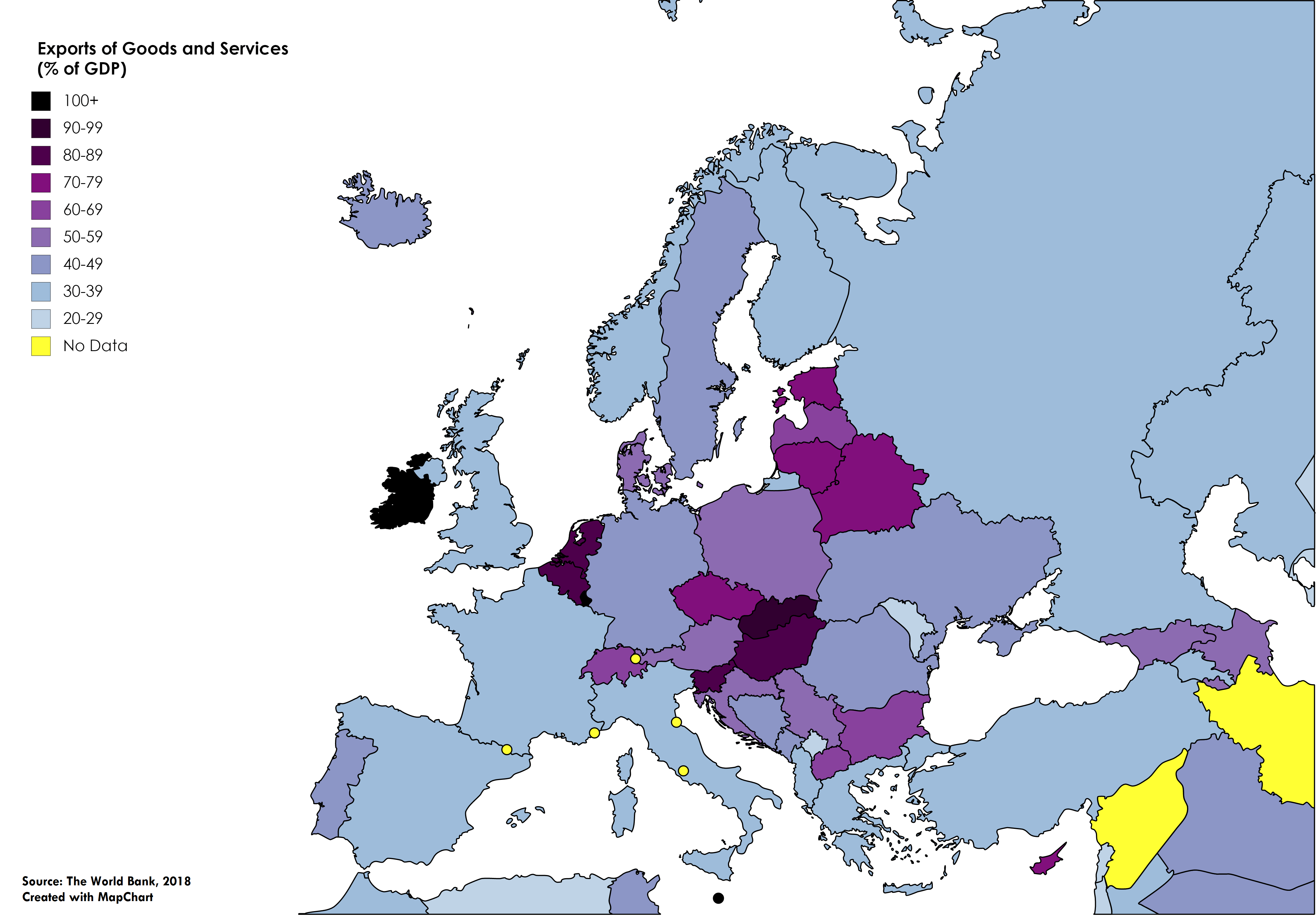 The Importance of Exports in European Countries r/europe