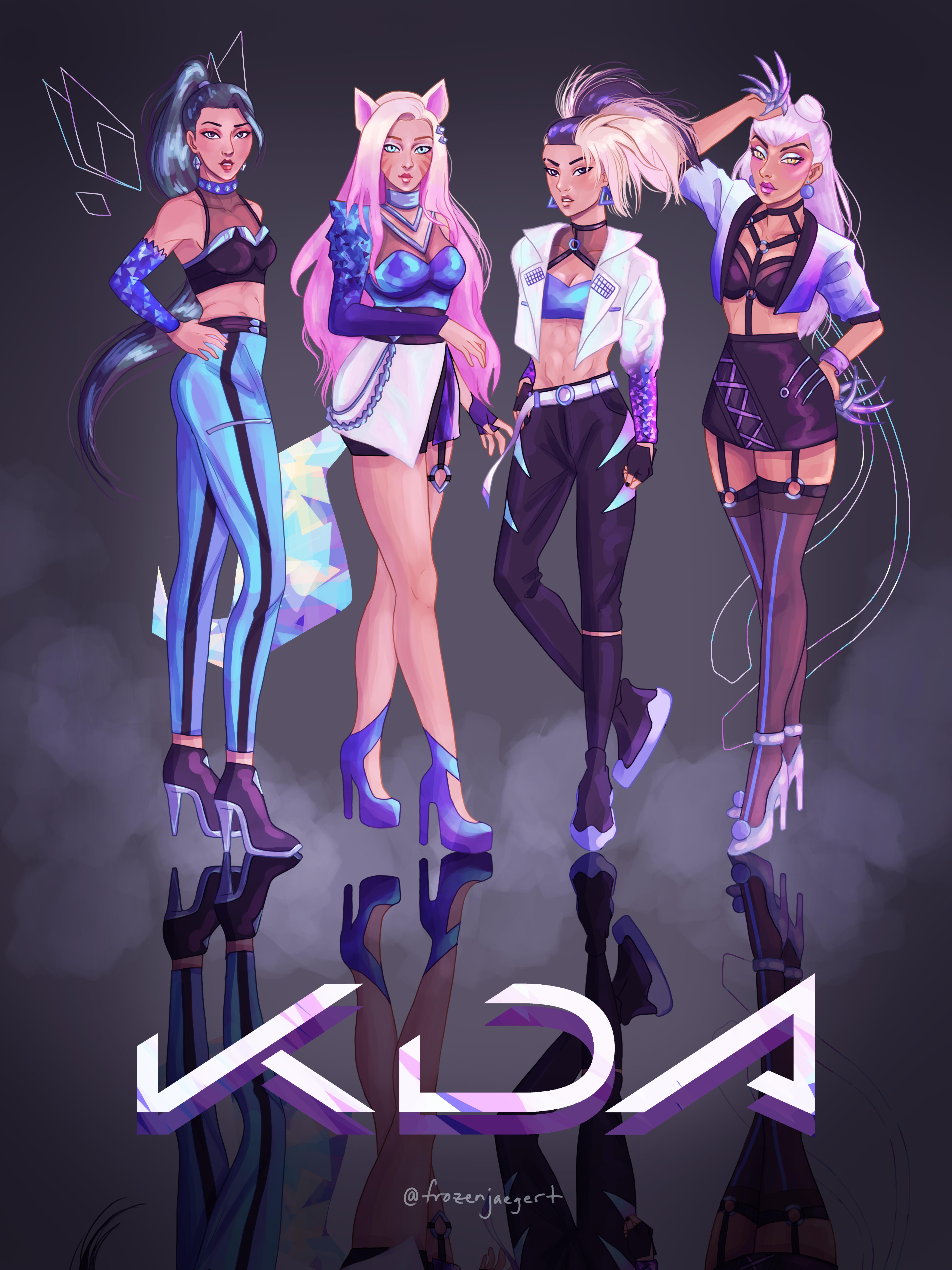 I drew the four (main) K/DA members r/KDA