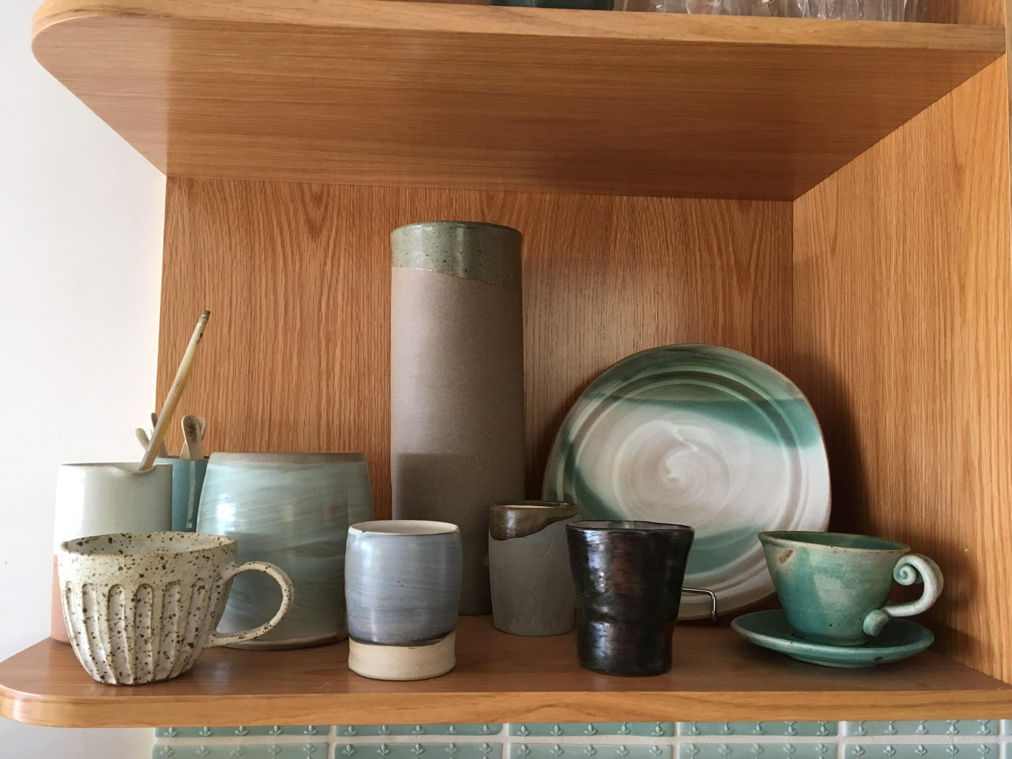 My pottery shelf r/Pottery