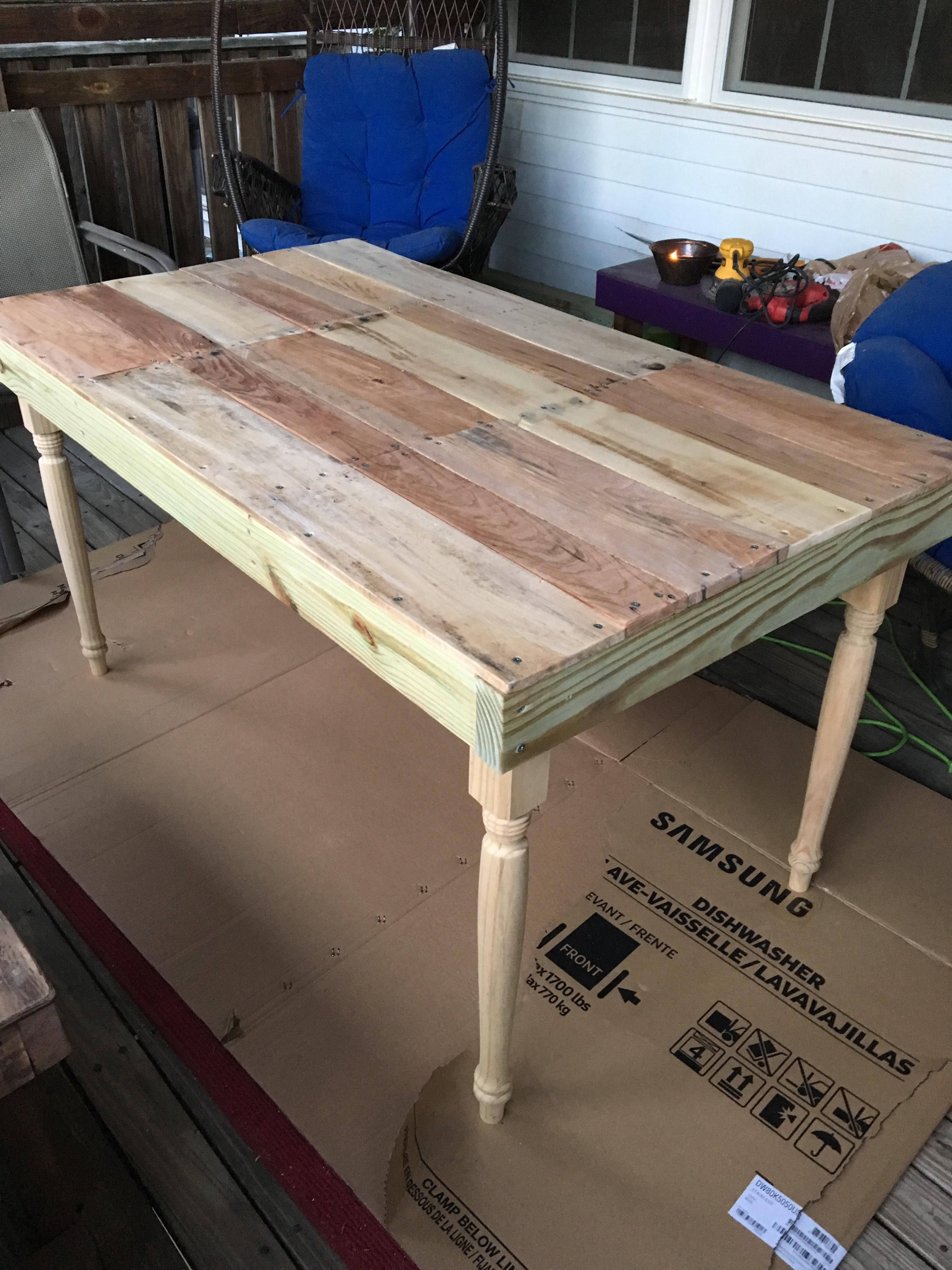 Made this table (mostly) out of scrap wood for my deck. r/somethingimade