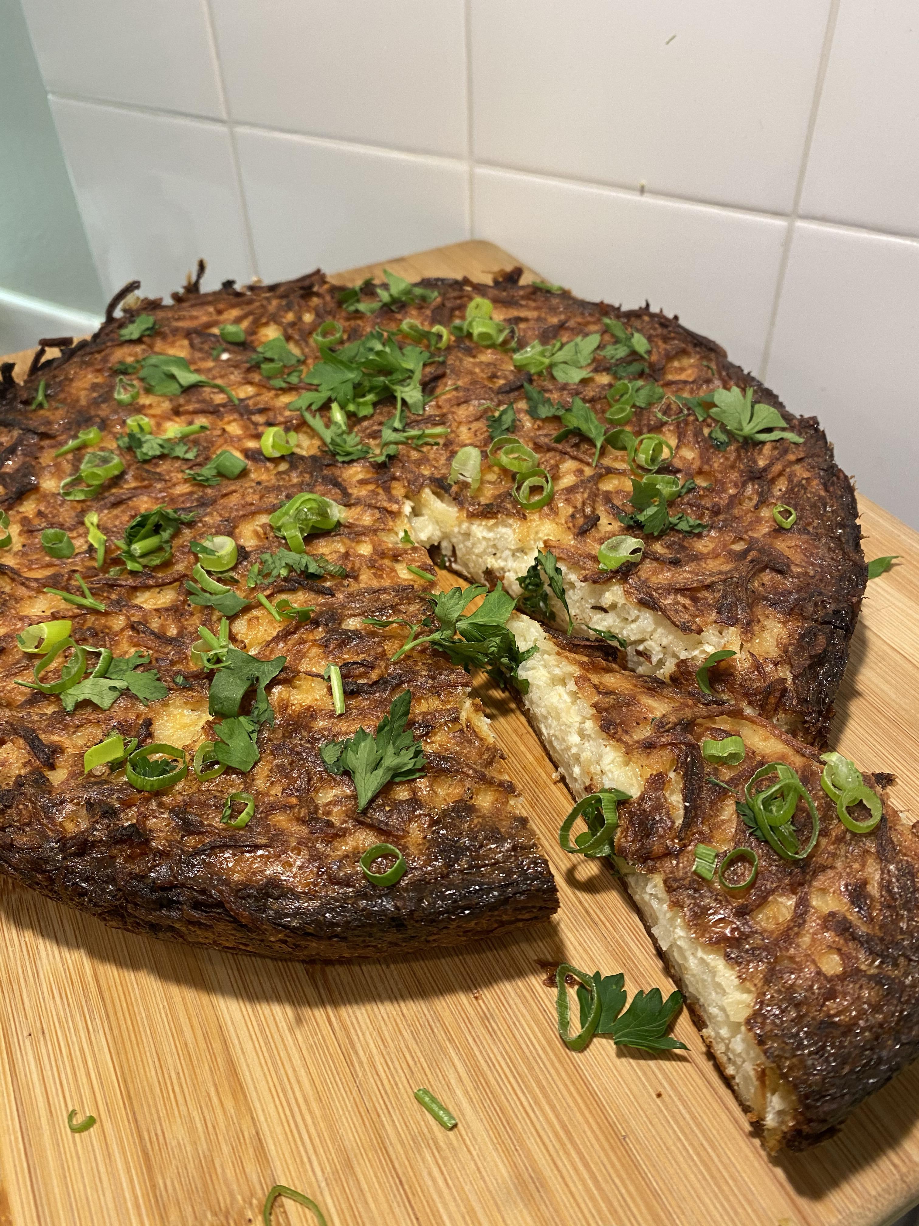 Crispy Potato kugel from NYT cooking so yum! r/covidcookery