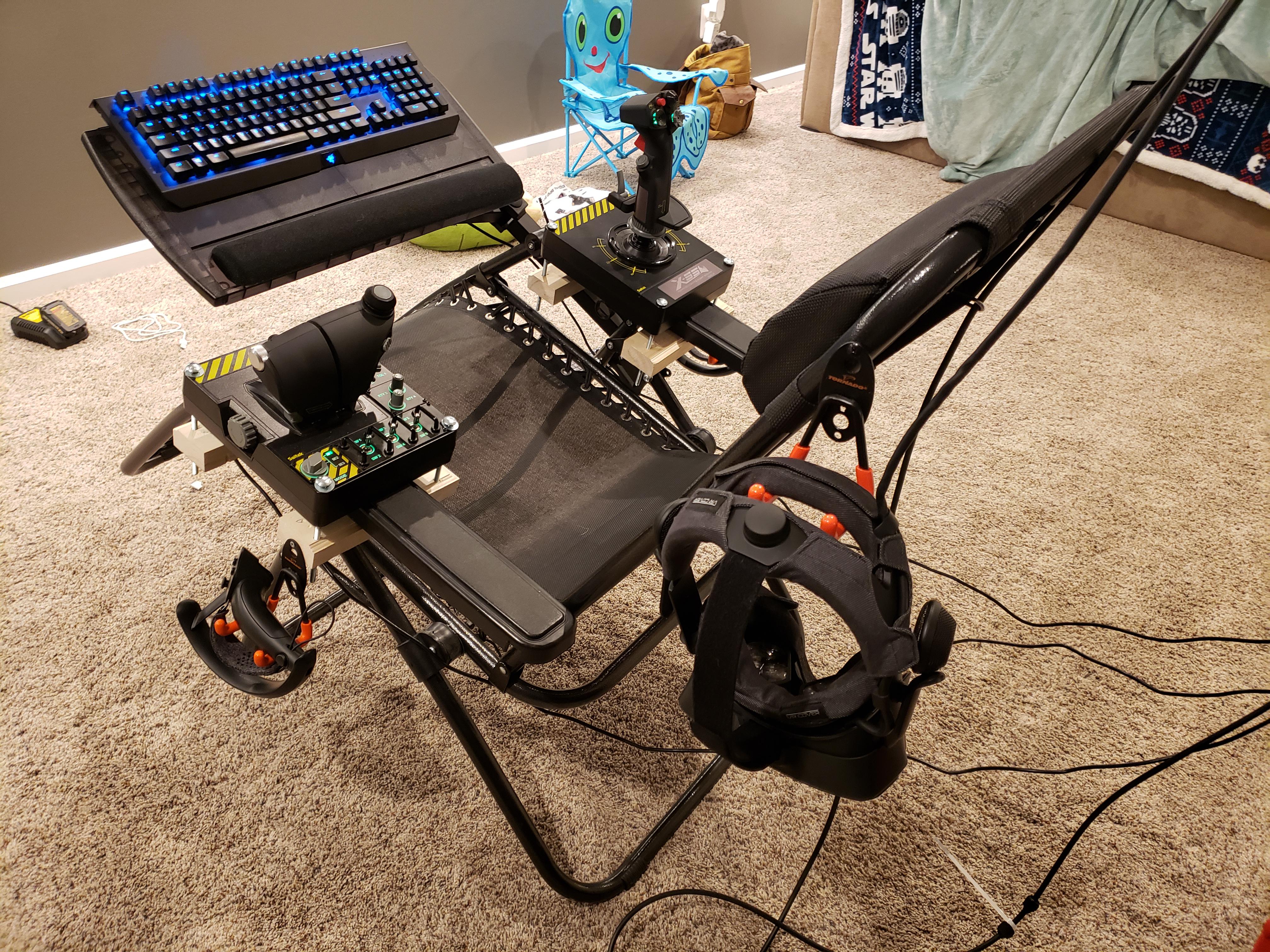 Check out my DIY VR flight chair r/ValveIndex