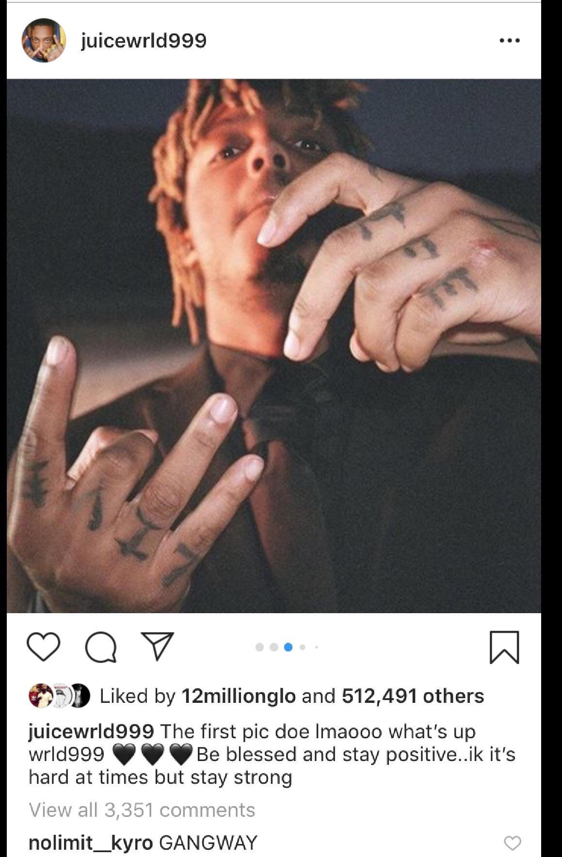Does anyone know what the hand gesture on the right means? r/JuiceWRLD