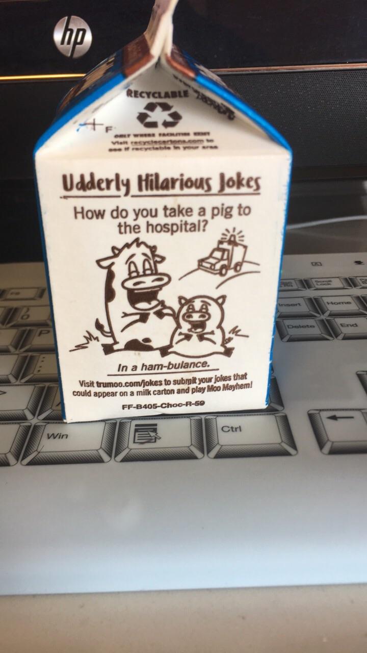 The milk cartons at work are udderly hilarious. r/funny