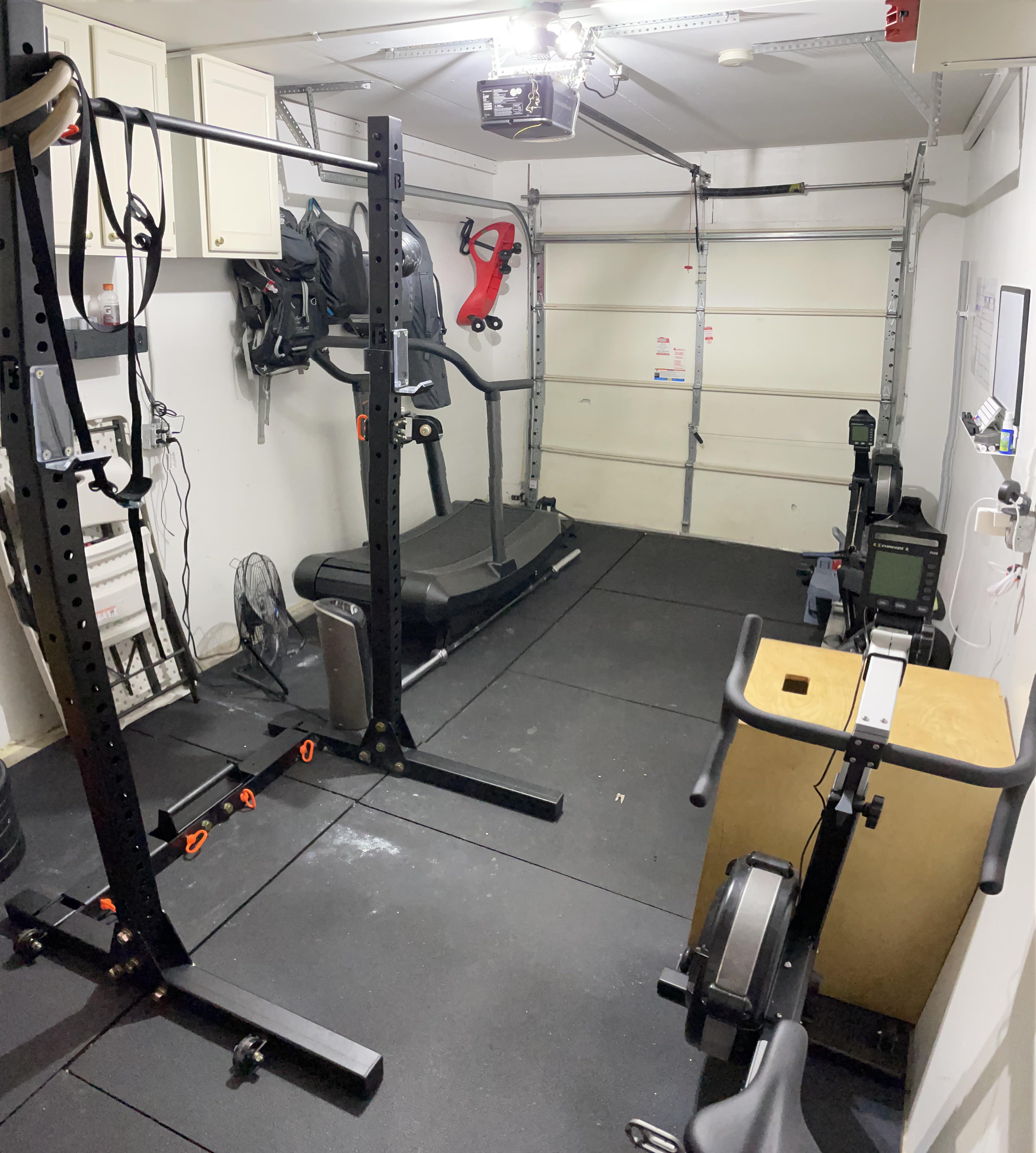 My 1 Car Garage Gym r/homegym